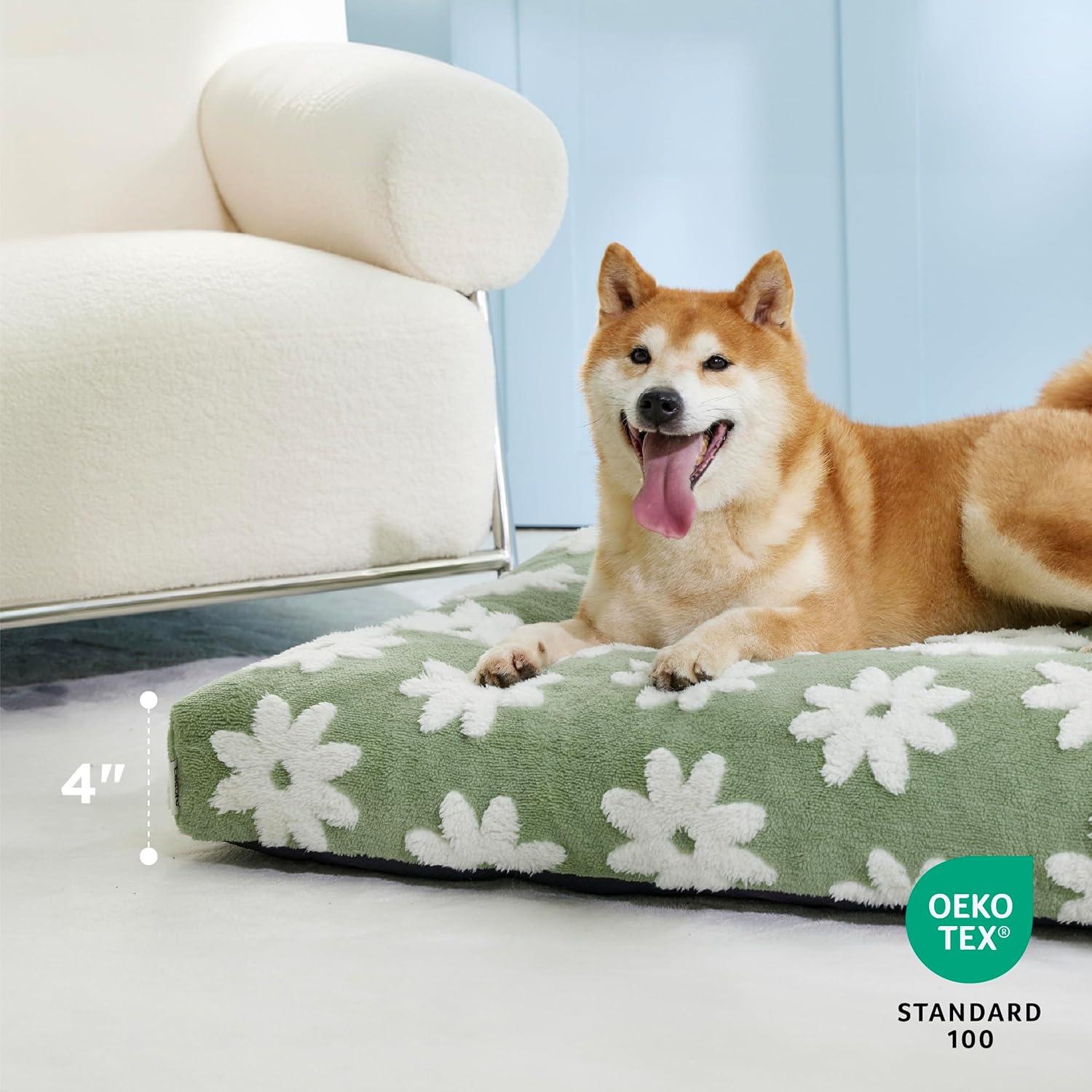Cama para Perros Grande Bedsure Comfy Pet Espuma Picada Verde