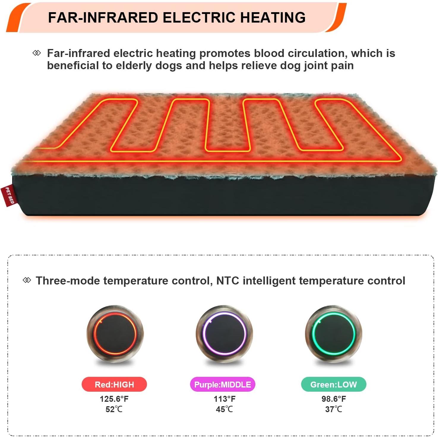 Cama Térmica Ortopédica para Perros HyphessAda Grande 91x68cm