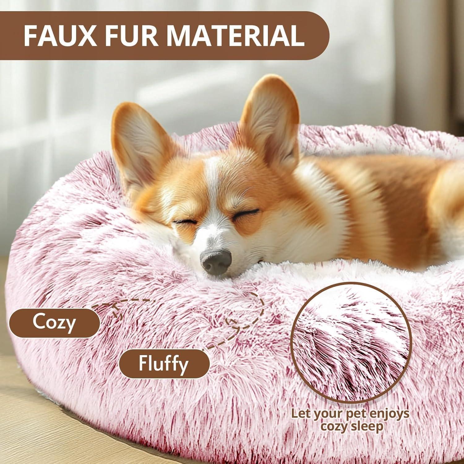 Cama para Perros JOLLYVOGUE 68.58 cm Rosa Humo Antideslizante