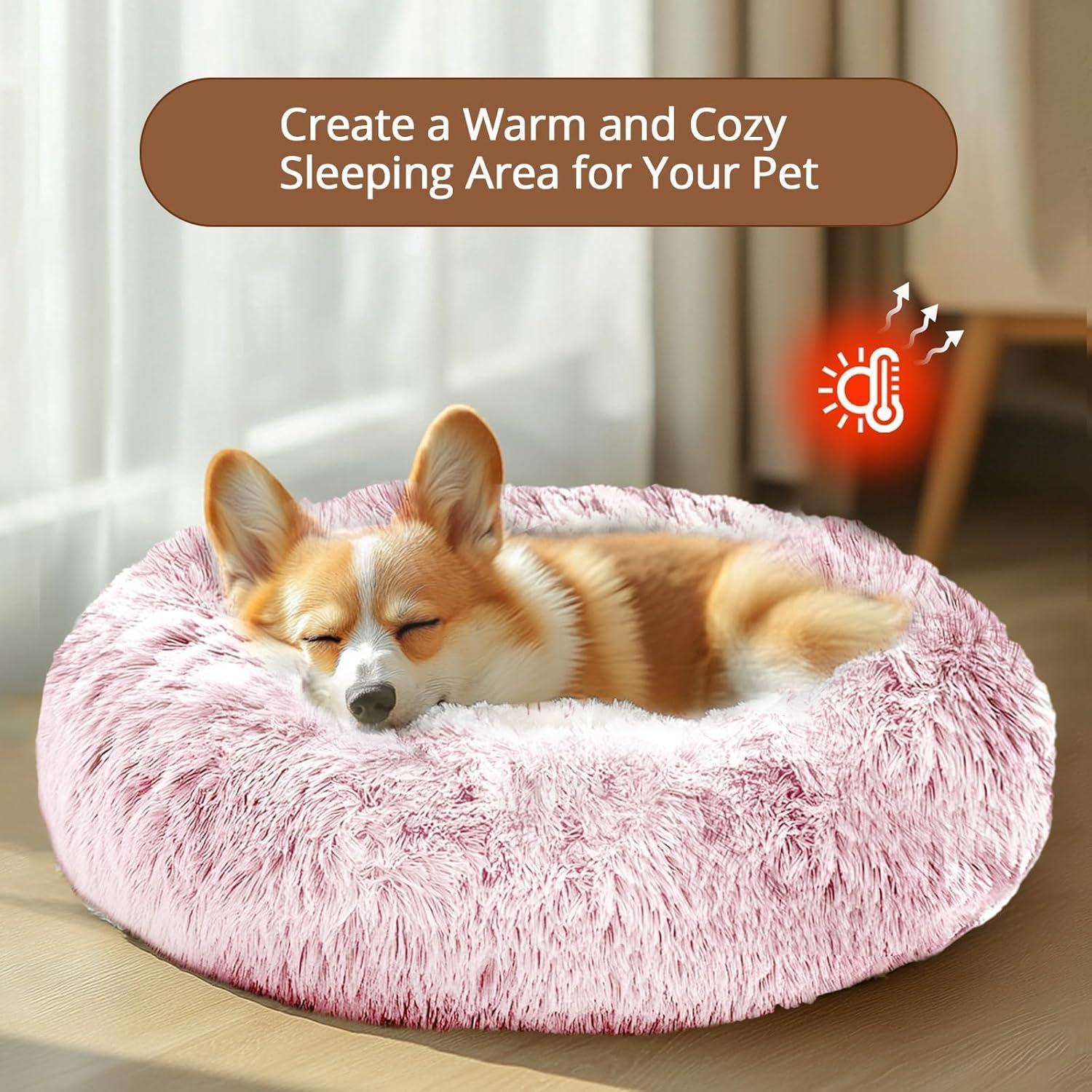 Cama para Perros JOLLYVOGUE 68.58 cm Rosa Humo Antideslizante