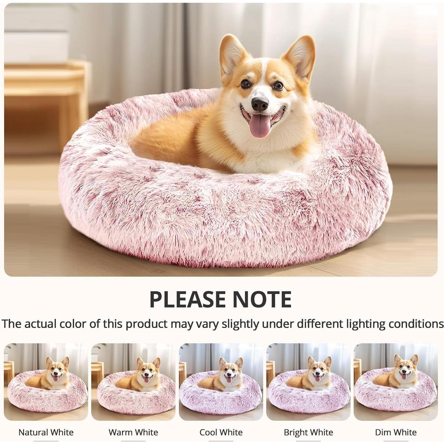 Cama para Perros JOLLYVOGUE 68.58 cm Rosa Humo Antideslizante