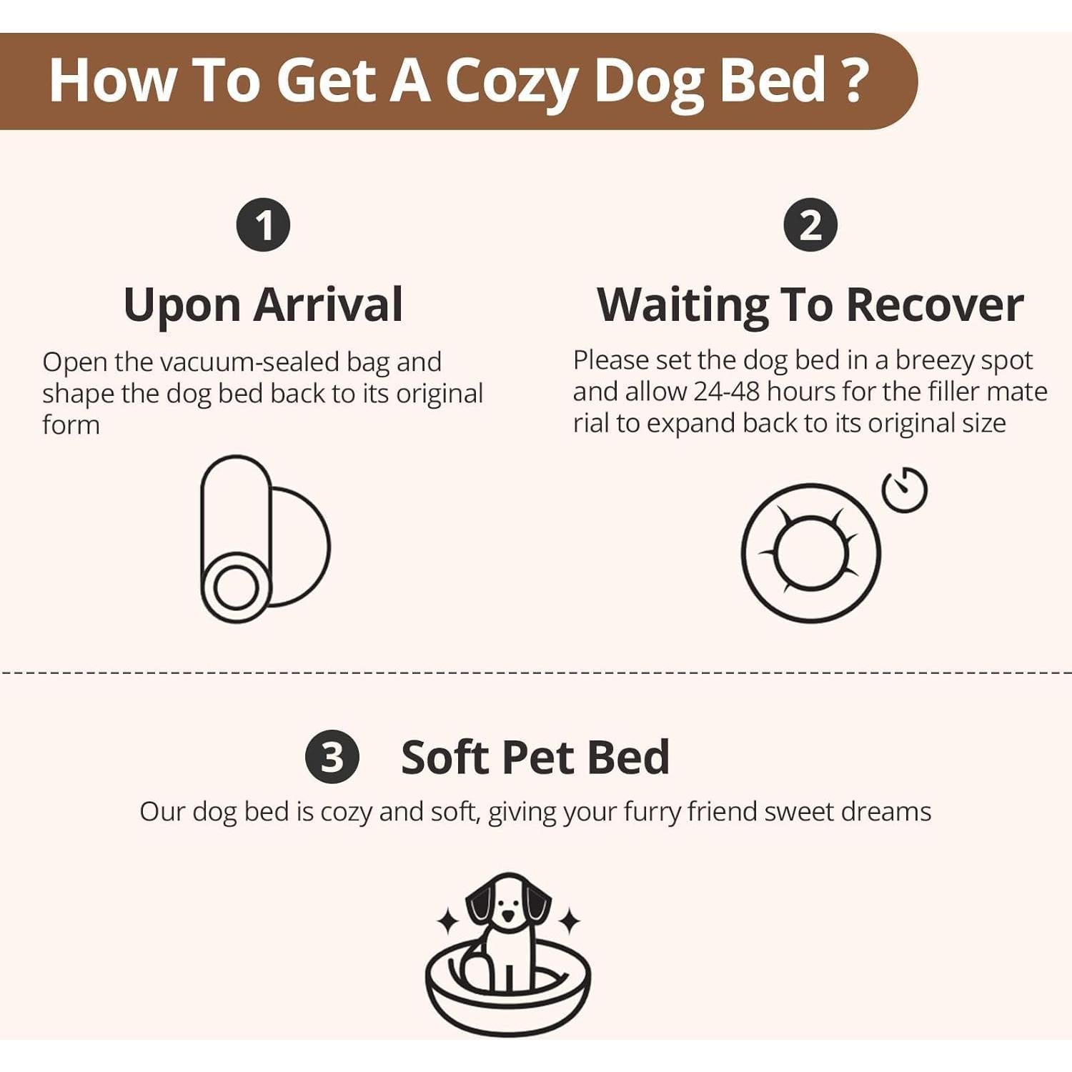 Cama para Perros JOLLYVOGUE 68.58 cm Rosa Humo Antideslizante