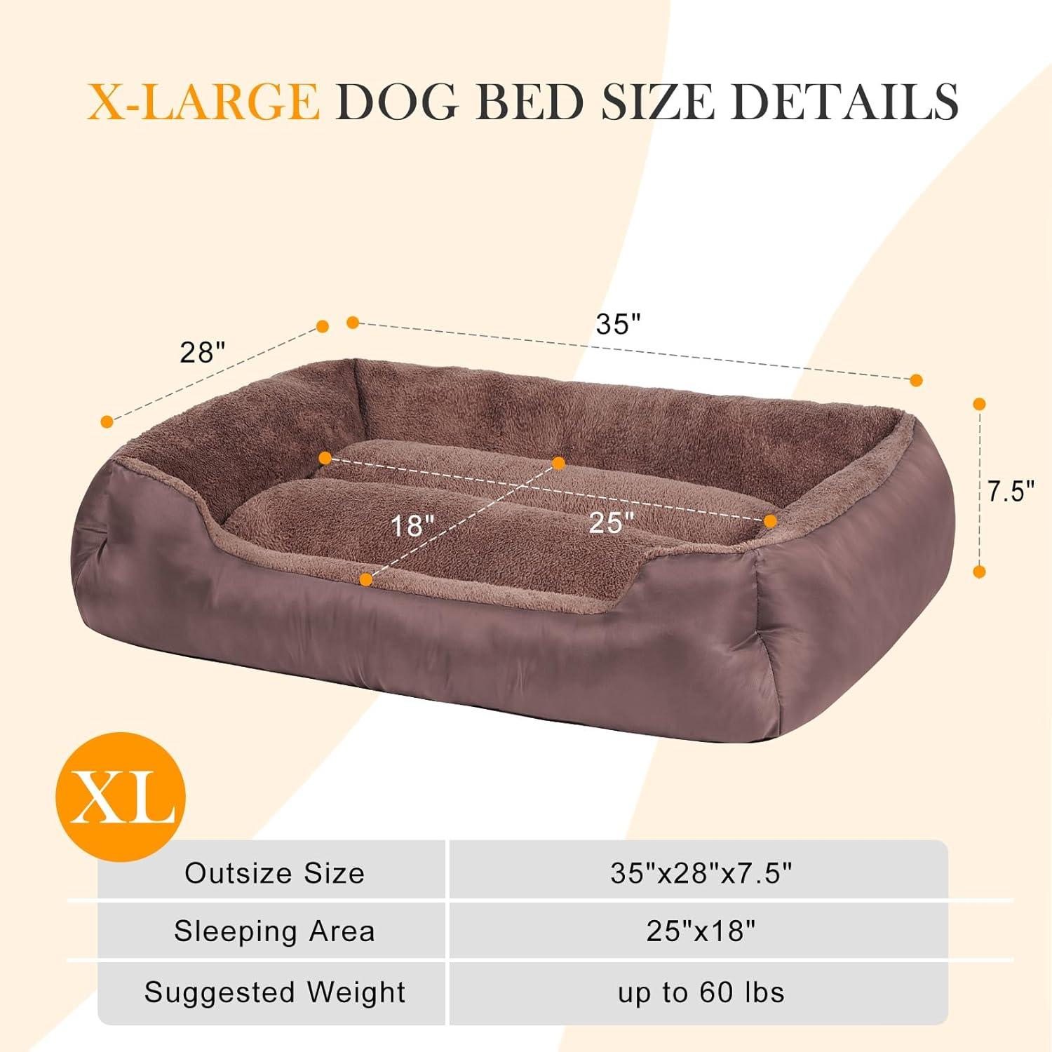Cama para Perros Grandes BAILARY XL 88.9x71.12cm Lavable