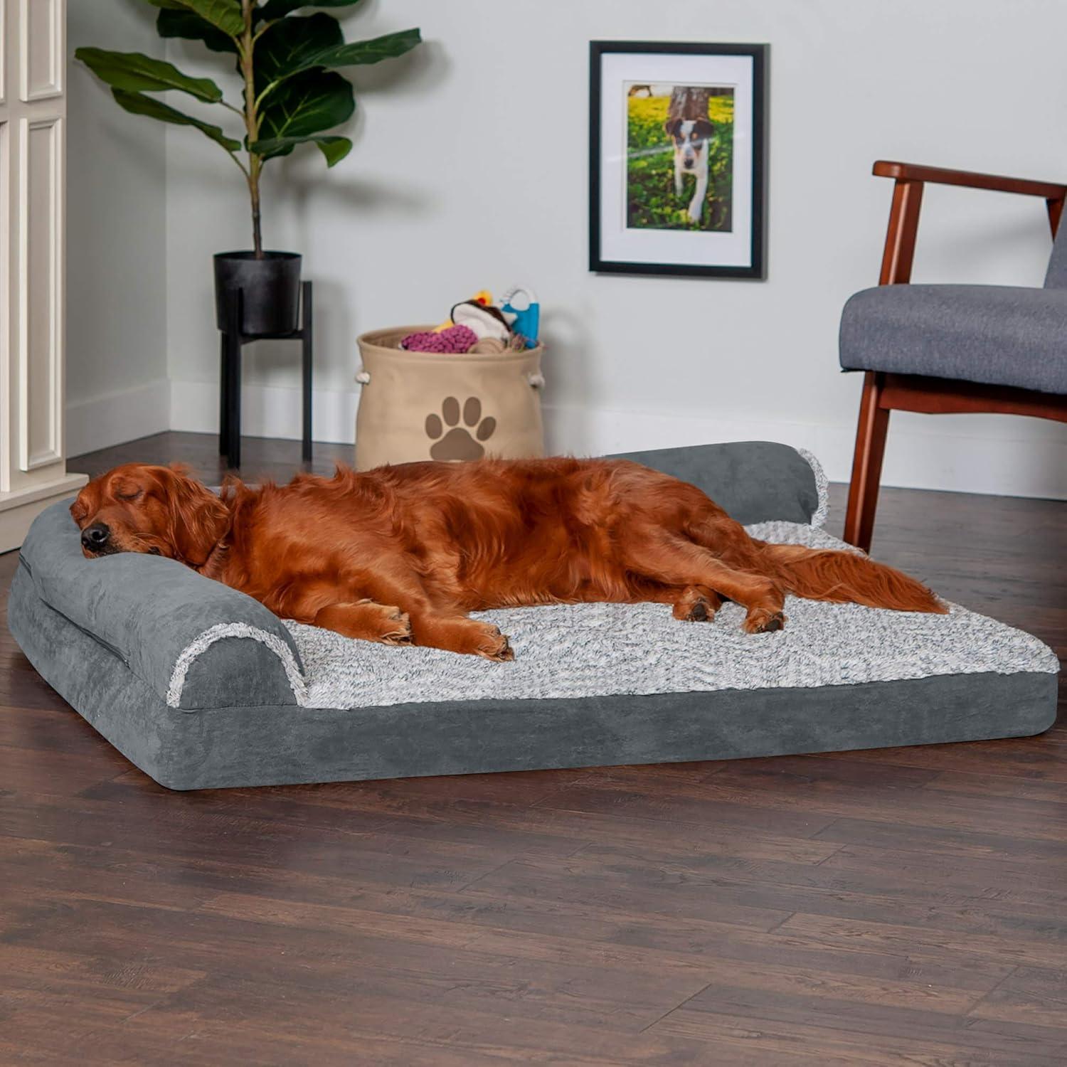 Cama de Perro Jumbo Furhaven Espuma Viscoelástica 112x89cm
