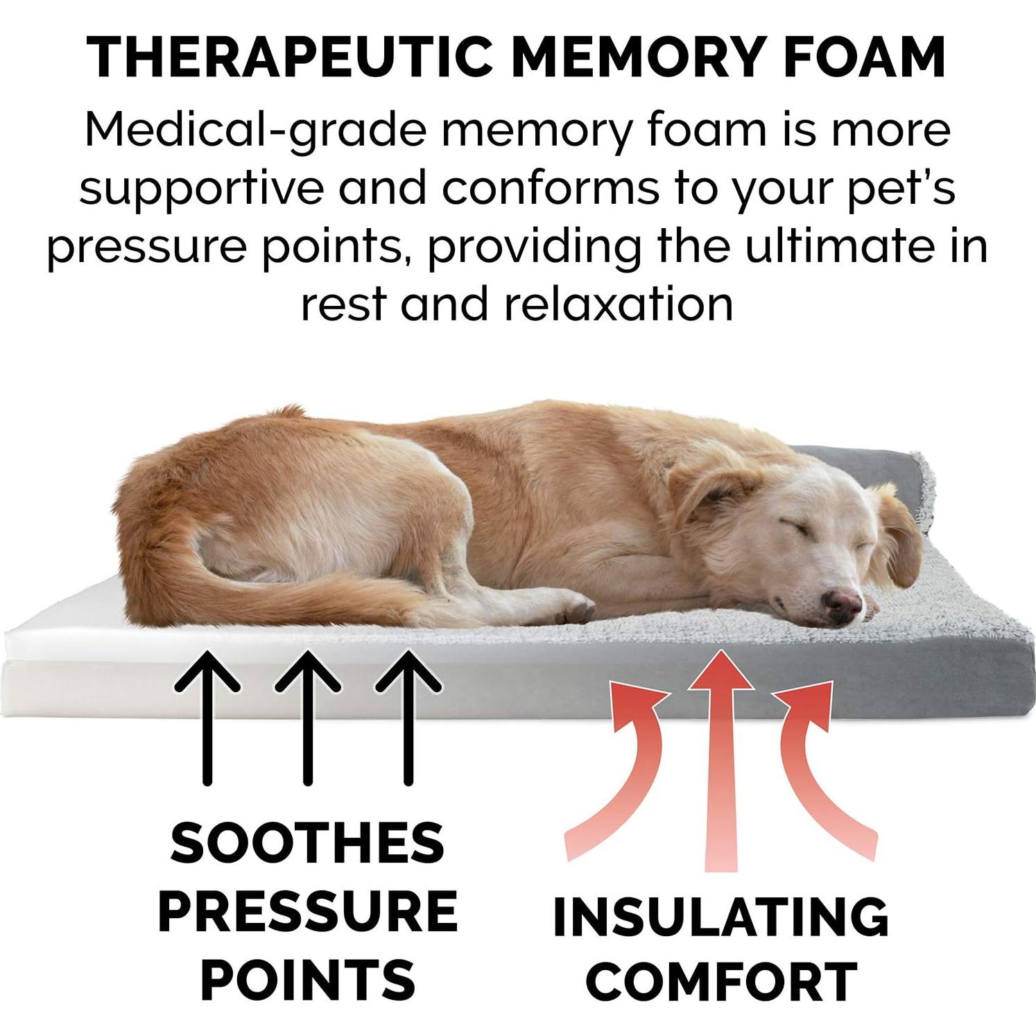 Cama de Perro Jumbo Furhaven Espuma Viscoelástica 112x89cm