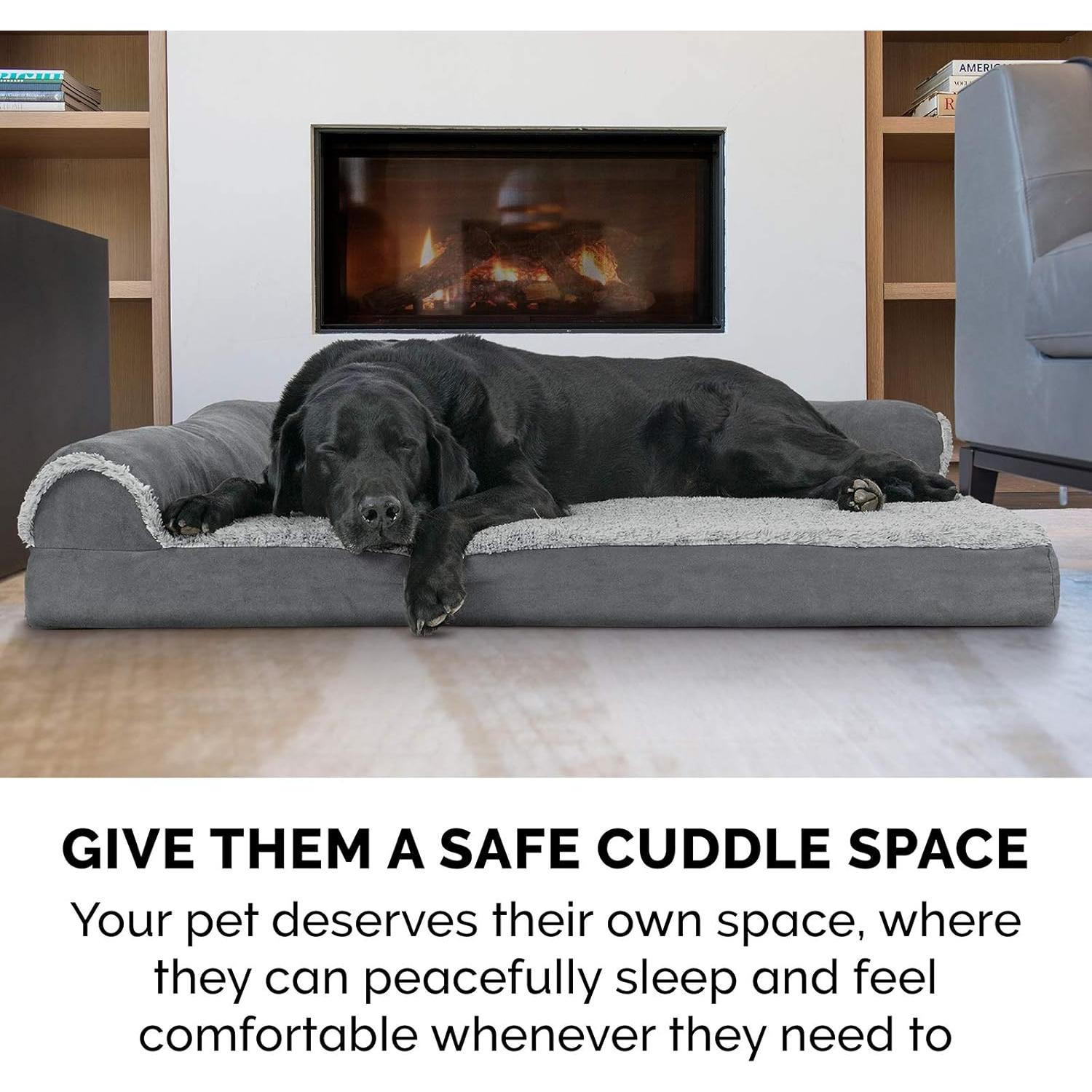 Cama de Perro Jumbo Furhaven Espuma Viscoelástica 112x89cm