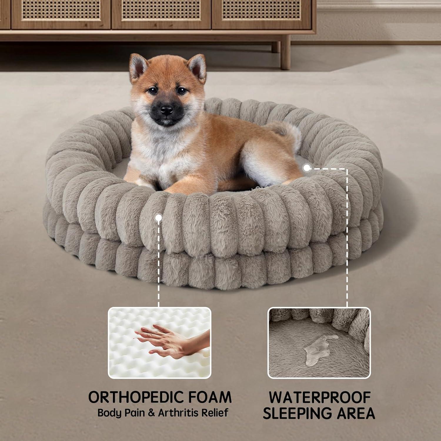 Cama de Perro Donut BALANCE 76 cm Avena Lavable Ortopédica