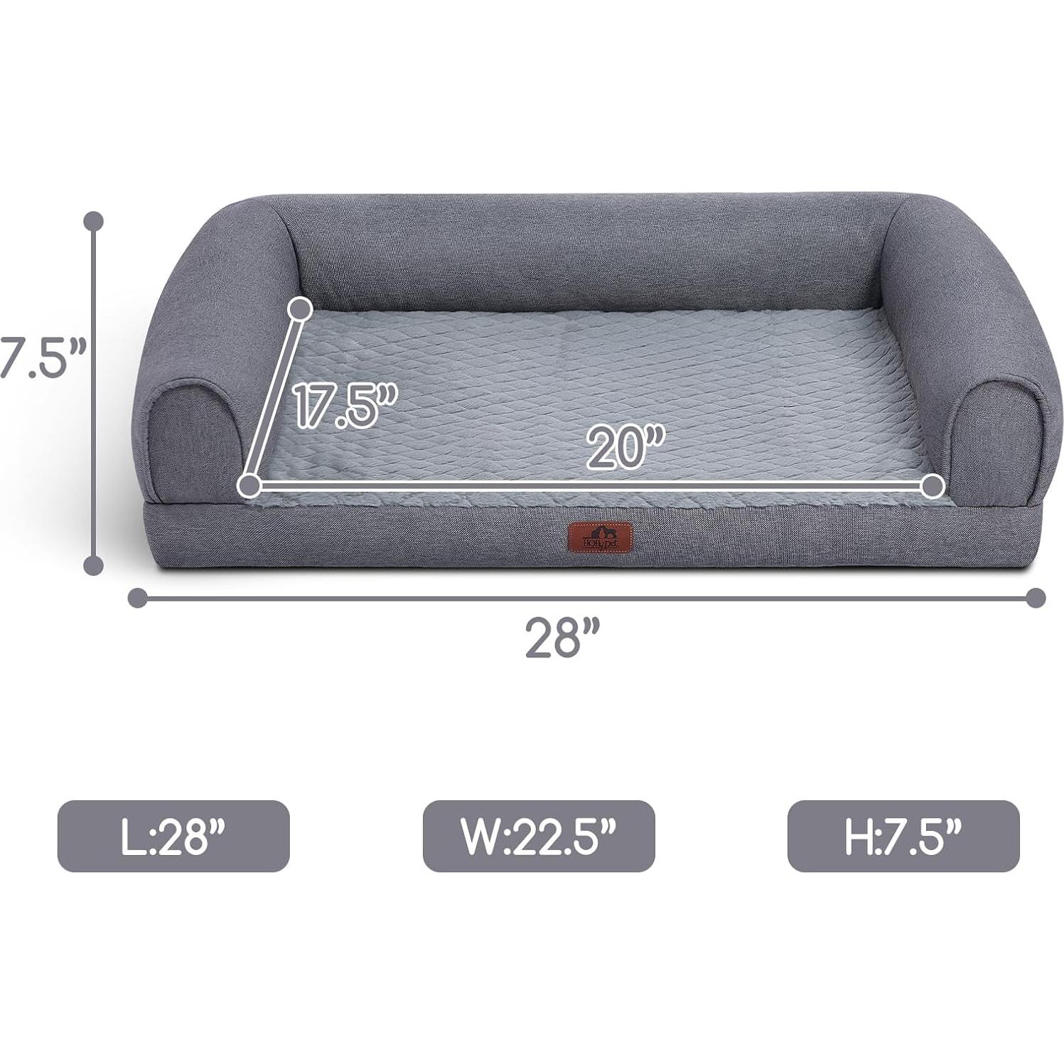 Cama ortopédica para perros Hollypet M - Espuma, impermeable, gris