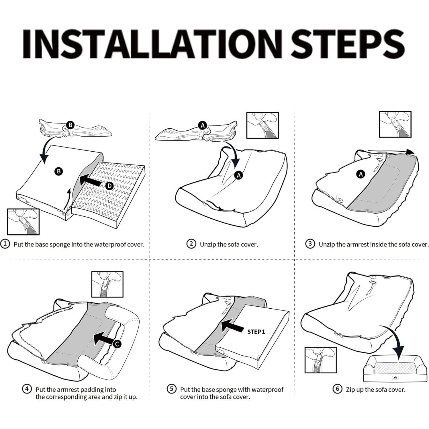 Cama ortopédica para perros Hollypet M - Espuma, impermeable, gris
