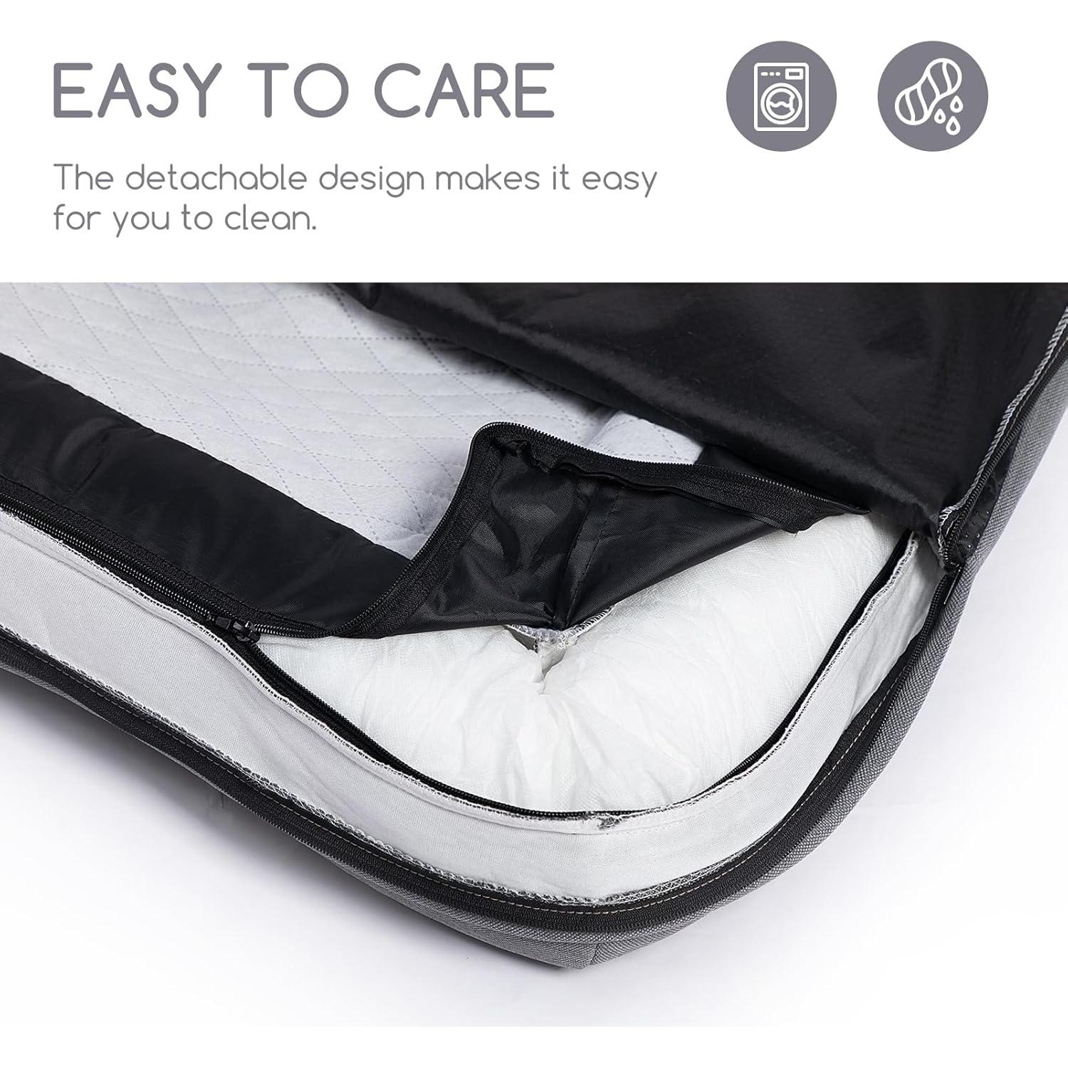 Cama ortopédica para perros Hollypet M - Espuma, impermeable, gris