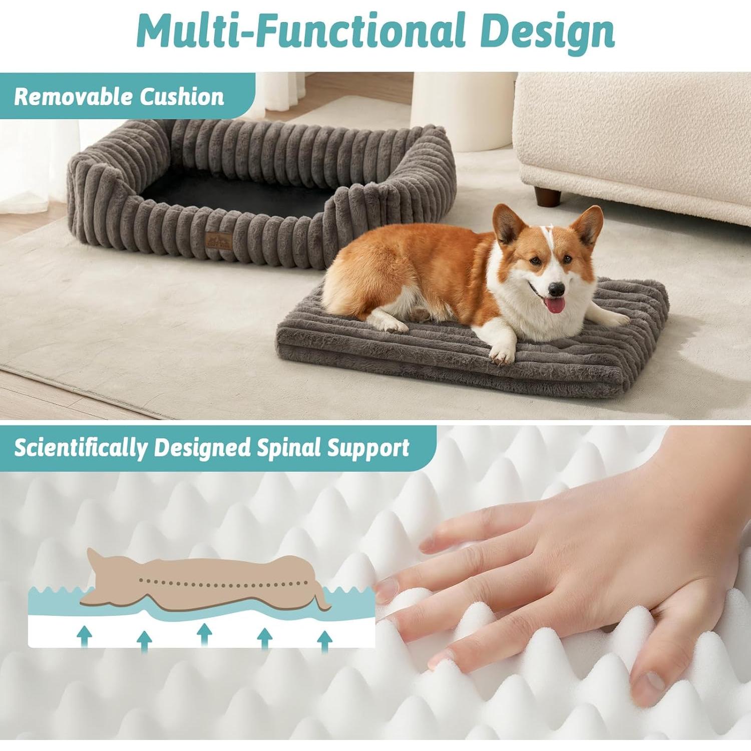 Cama Ortopédica para Mascotas COZY KISS 76.2x58.4cm Gris