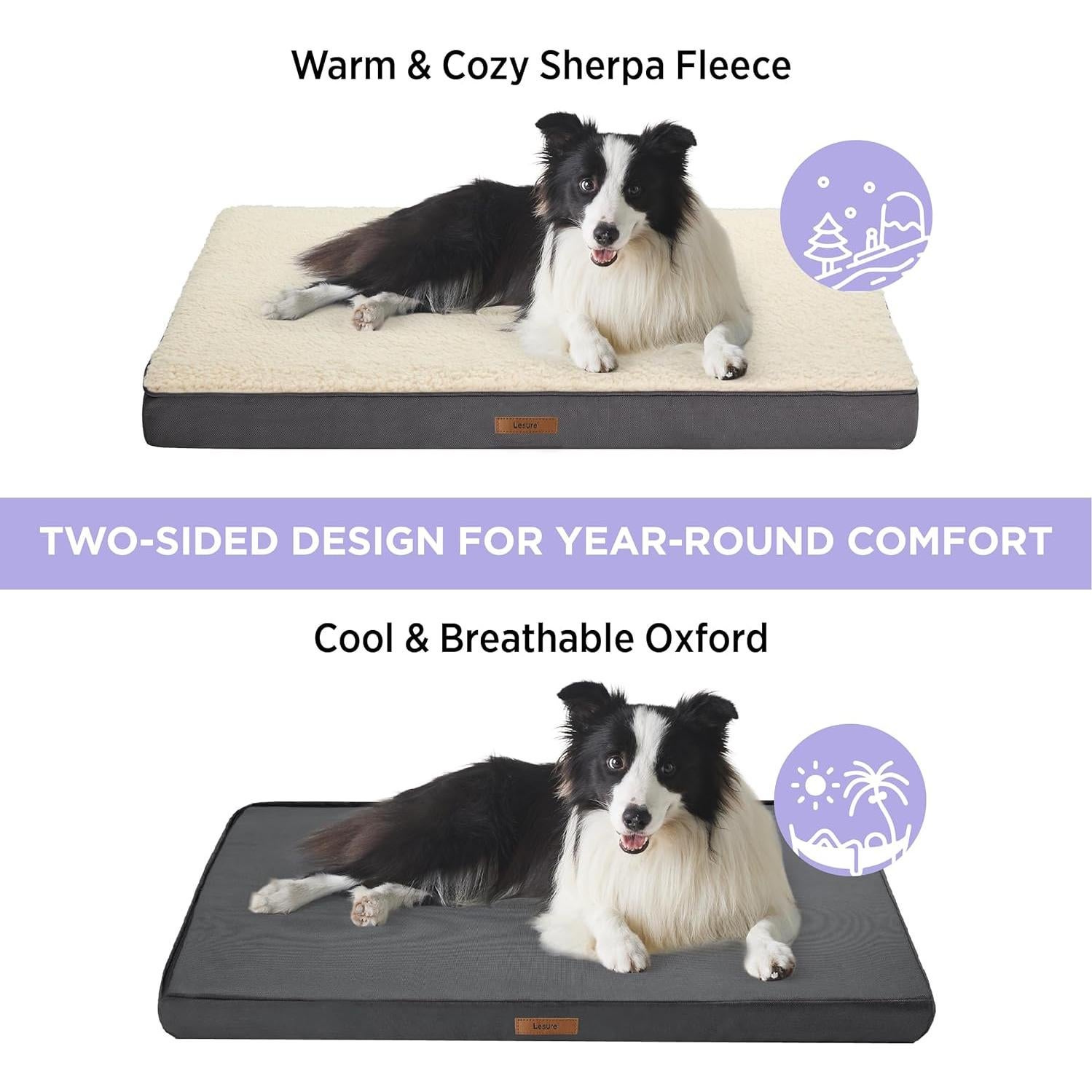 Funda de Cama para Perro Bedsure Comfy Pet XL Gris 112x81 cm