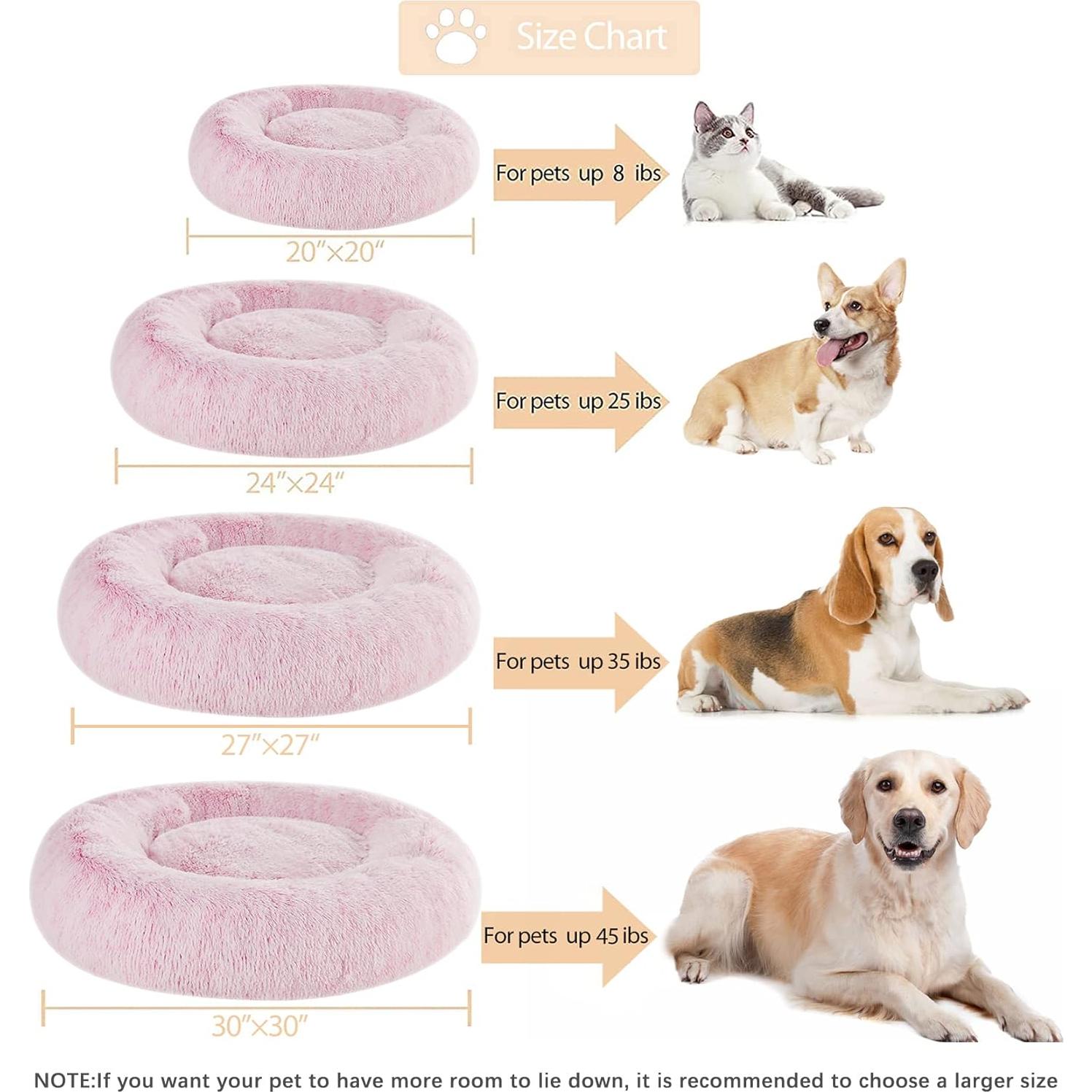 Cama para Perros WNPETHOME 76 cm Rosa Claro Antiestrés
