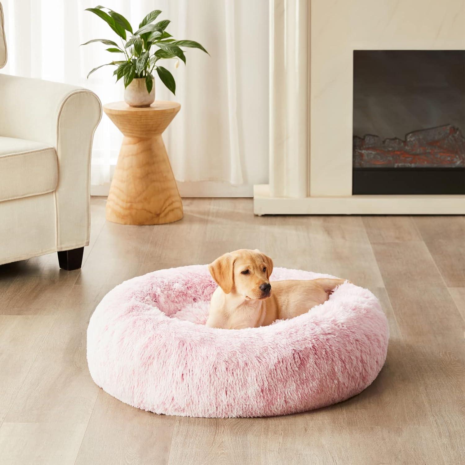 Cama para Perros WNPETHOME 76 cm Rosa Claro Antiestrés