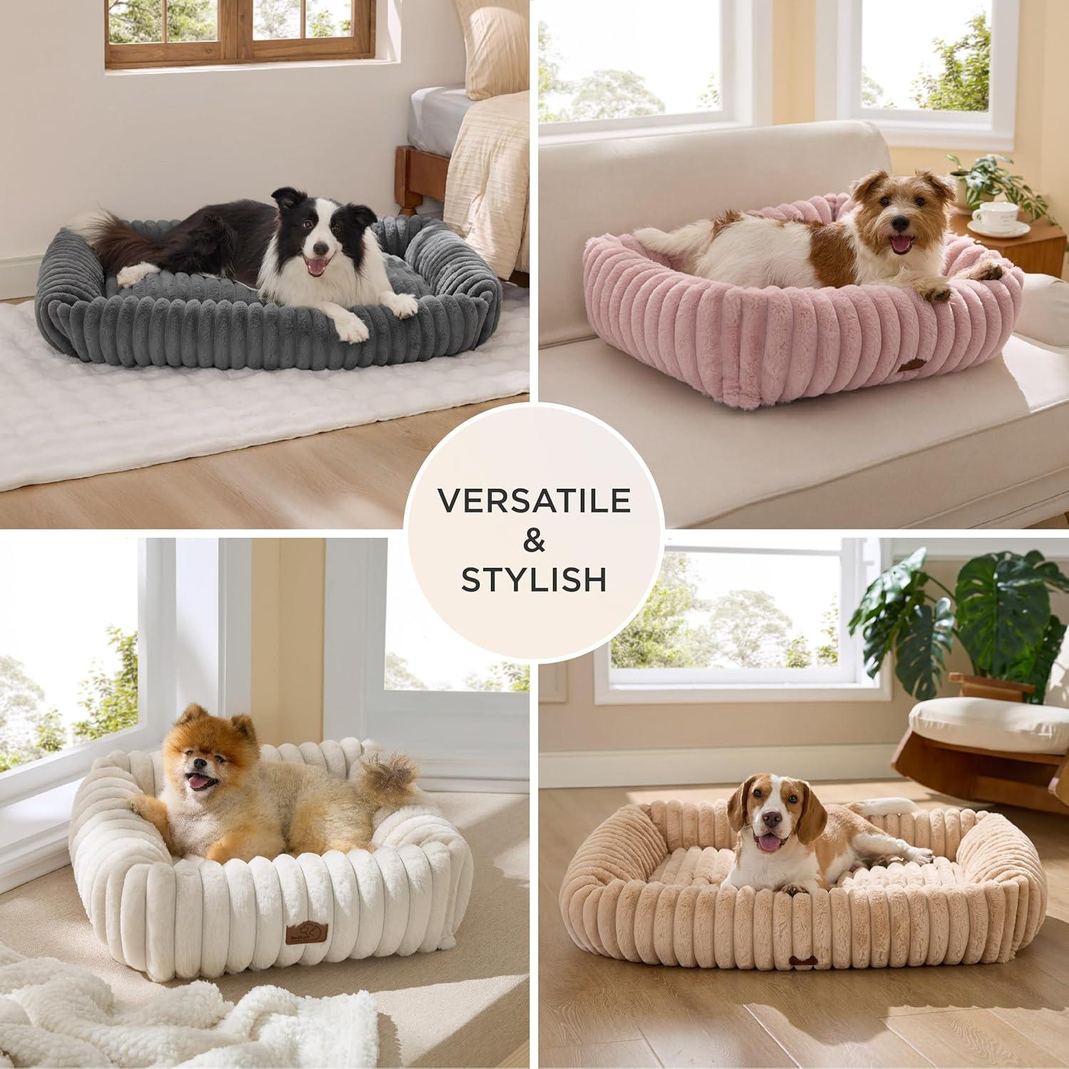 Cama Ortopédica para Perros Bedsure 63.5x53.3cm Crema