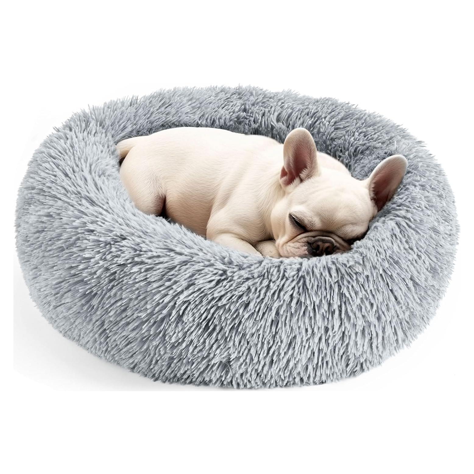 Cama Donut Calmante para Perros y Gatos Hoewina 50.8cm Gris