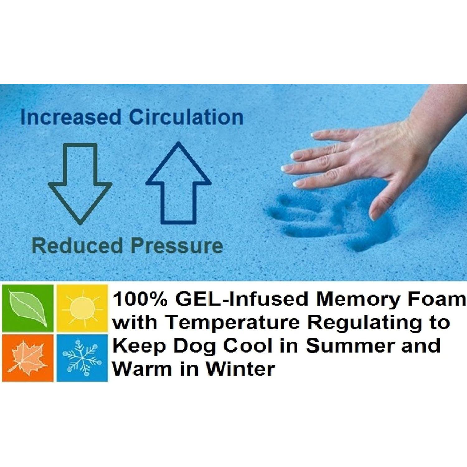 Cama ortopédica Dogbed4less grande 104x69 cm con gel