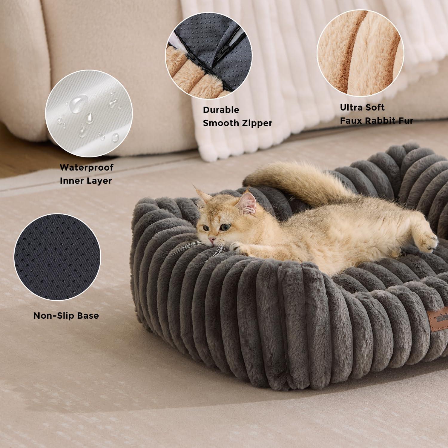 Cama Ortopédica para Gatos y Perros Medianos ZOMISIA 63.5x53.3cm Gris