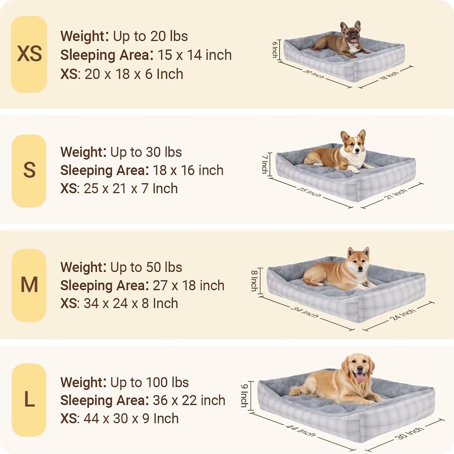 Cama Ortopédica para Perros MIHIKK 63.5x53.3cm Gris