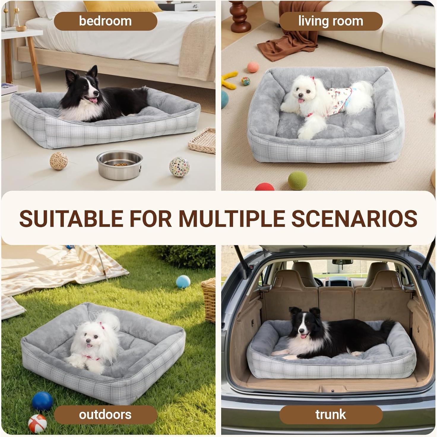 Cama Ortopédica para Perros MIHIKK 63.5x53.3cm Gris