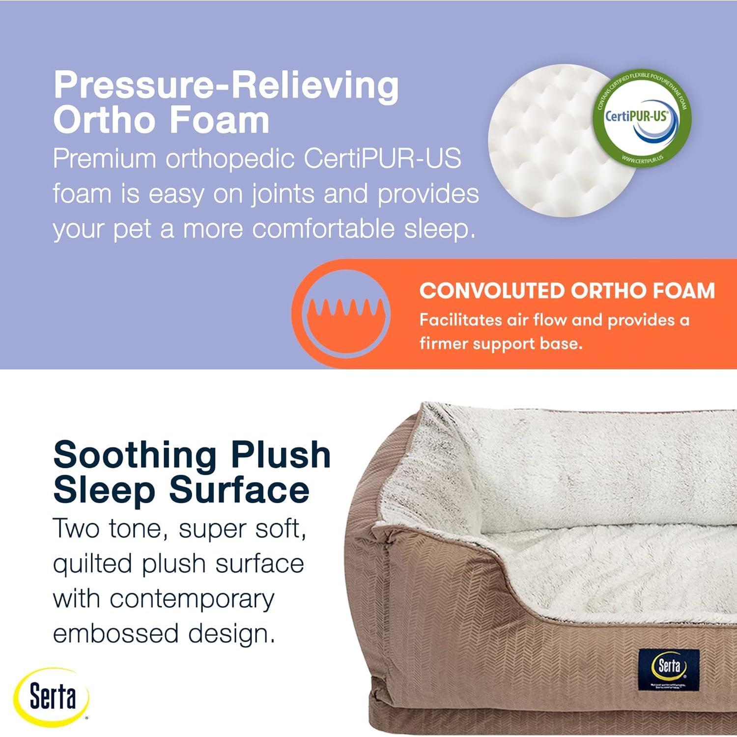 Cama ortopédica para perros Serta Cuddler - Marrón chocolate Grande