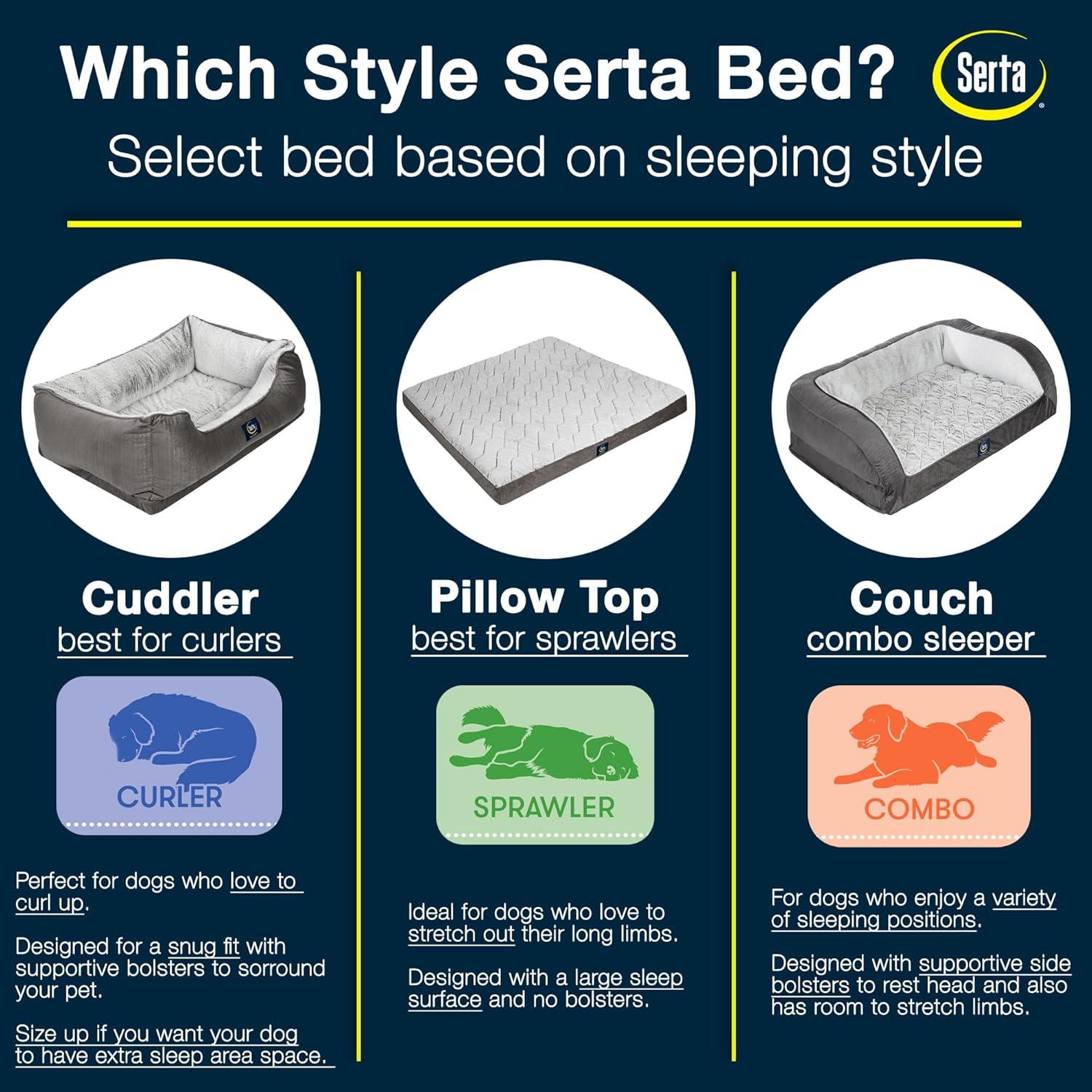 Cama ortopédica para perros Serta Cuddler - Marrón chocolate Grande