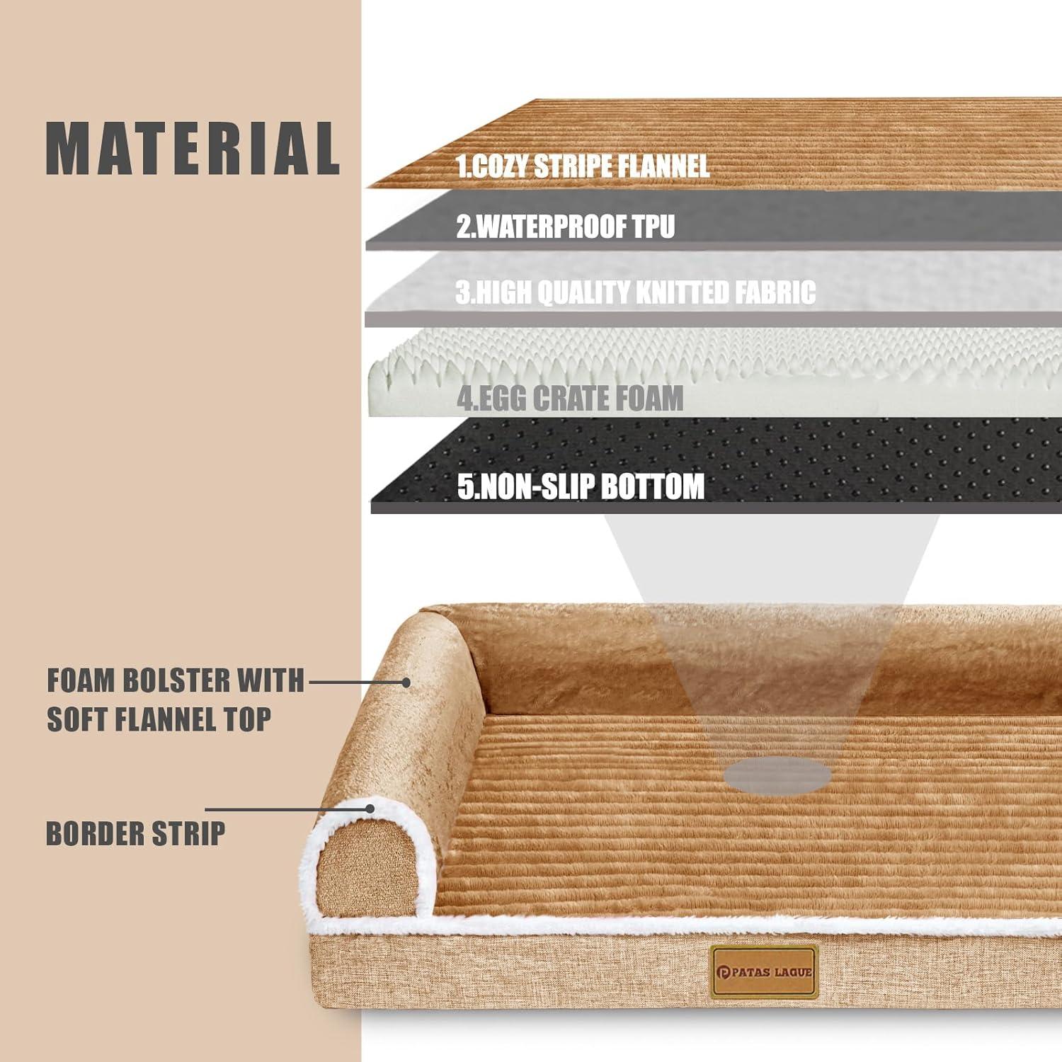 Cama Ortopédica para Perros Patas Lague XL Marrón 106.68x71.12cm