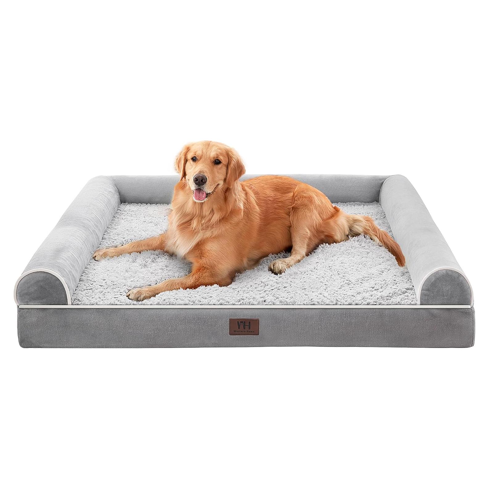 Cama ortopédica para perros XL Western Home gris impermeable