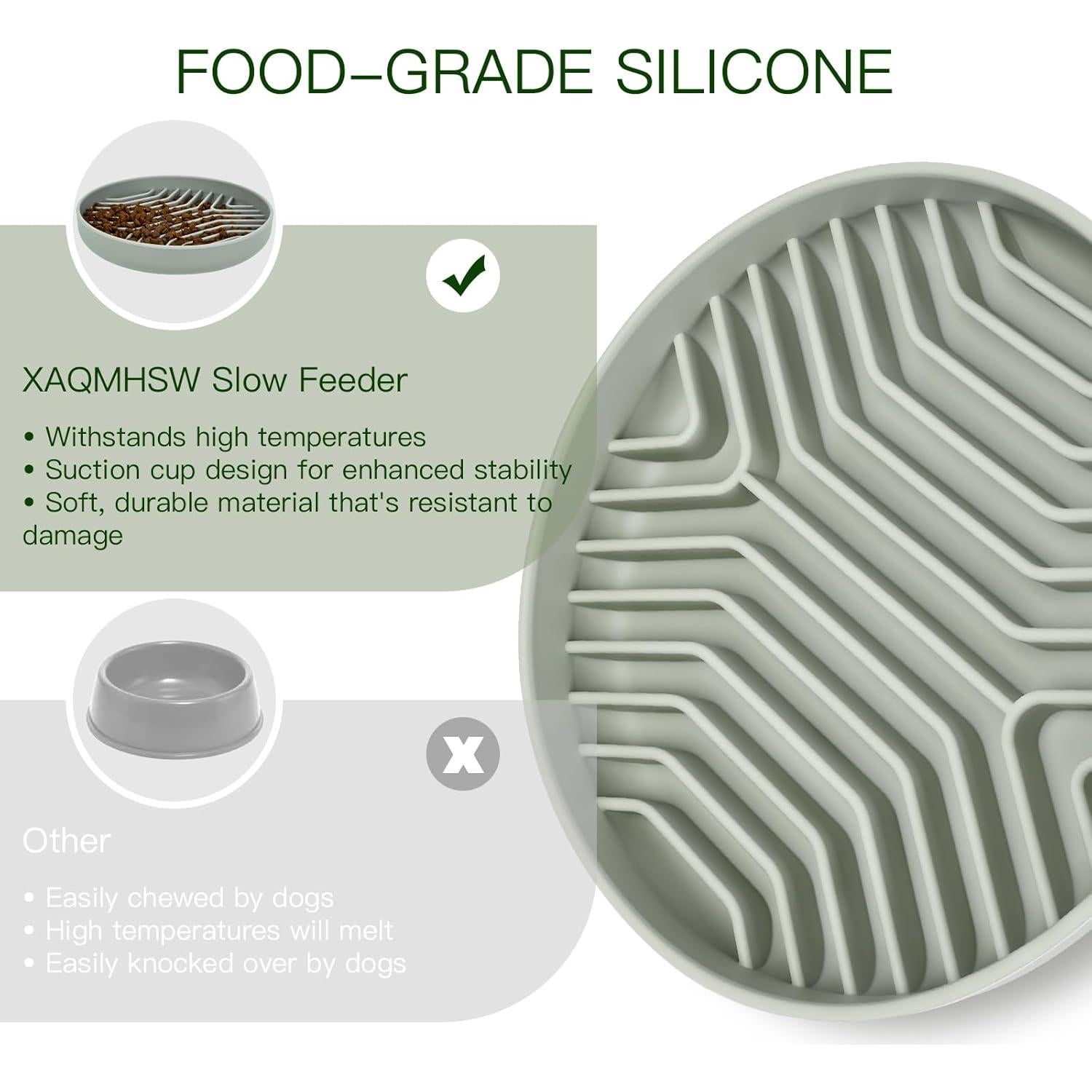 Cuenco de Alimentación Lenta para Perros y Gatos XAQMHSW 19cm