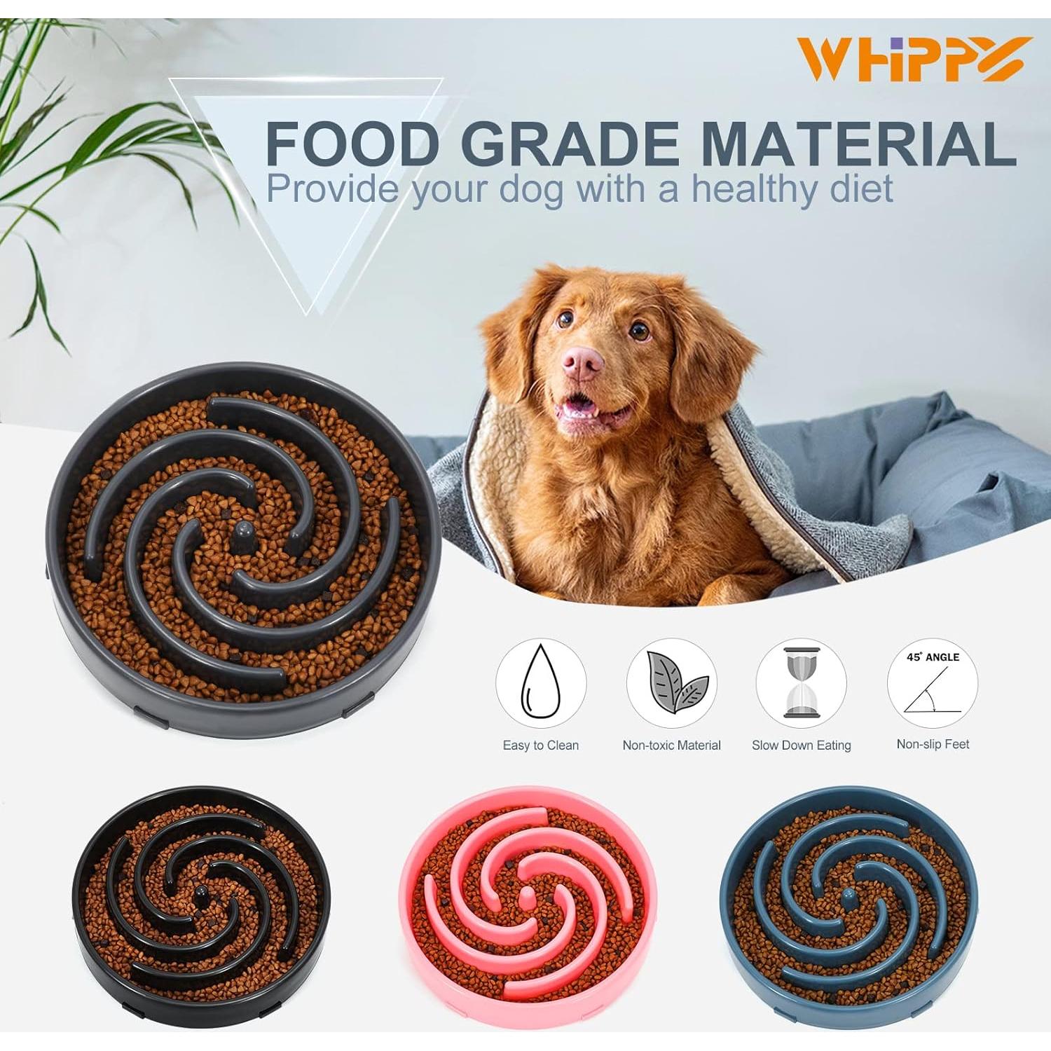 Cuenco de Comida Lenta Antideslizante WHIPPY 25 cm Negro