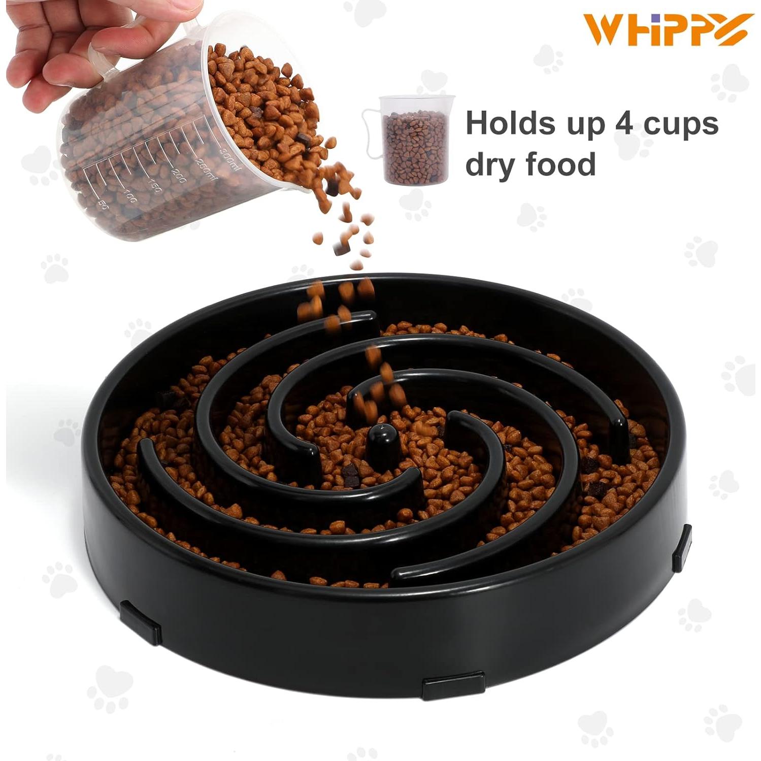 Cuenco de Comida Lenta Antideslizante WHIPPY 25 cm Negro