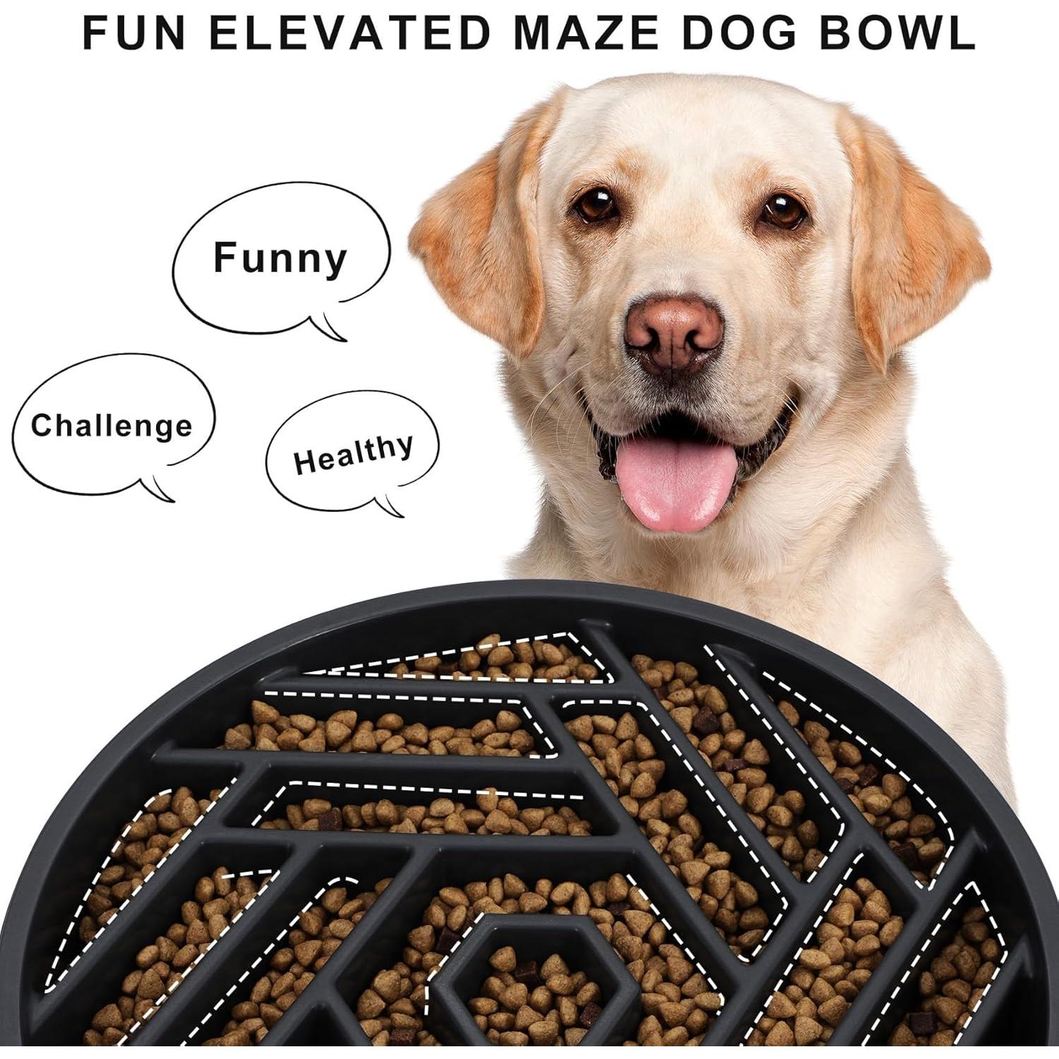 Tazón Antiahogo para Perros TOBYTO 25cm Negro - Comida Lenta