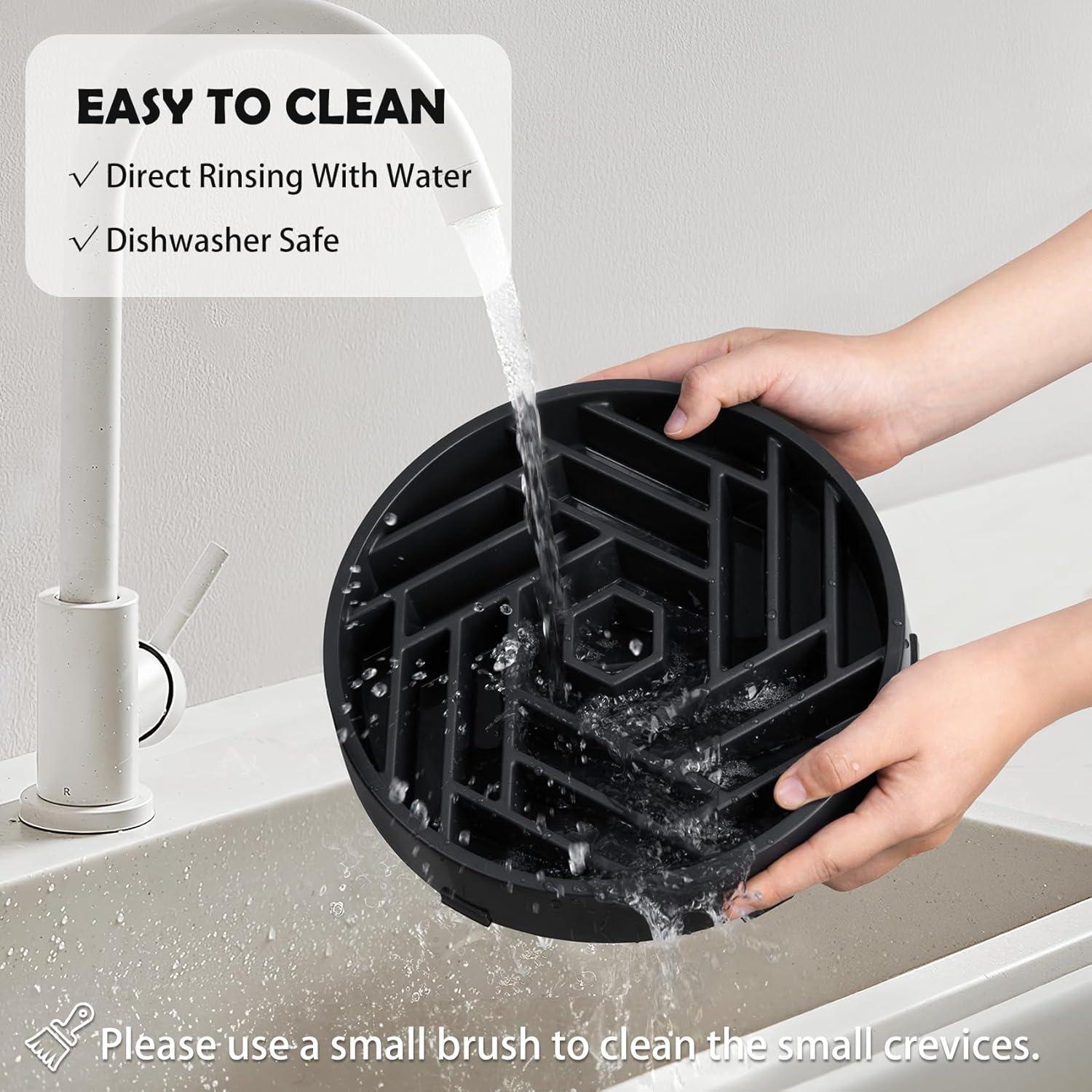 Tazón Antiahogo para Perros TOBYTO 25cm Negro - Comida Lenta