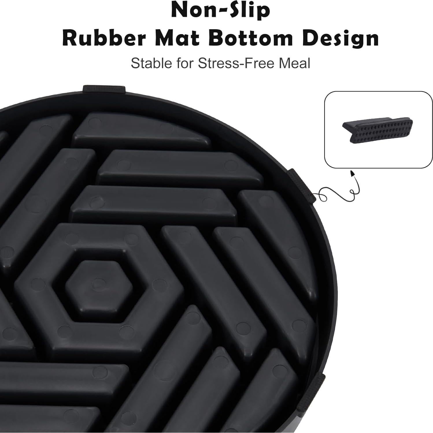 Tazón Antiahogo para Perros TOBYTO 25cm Negro - Comida Lenta