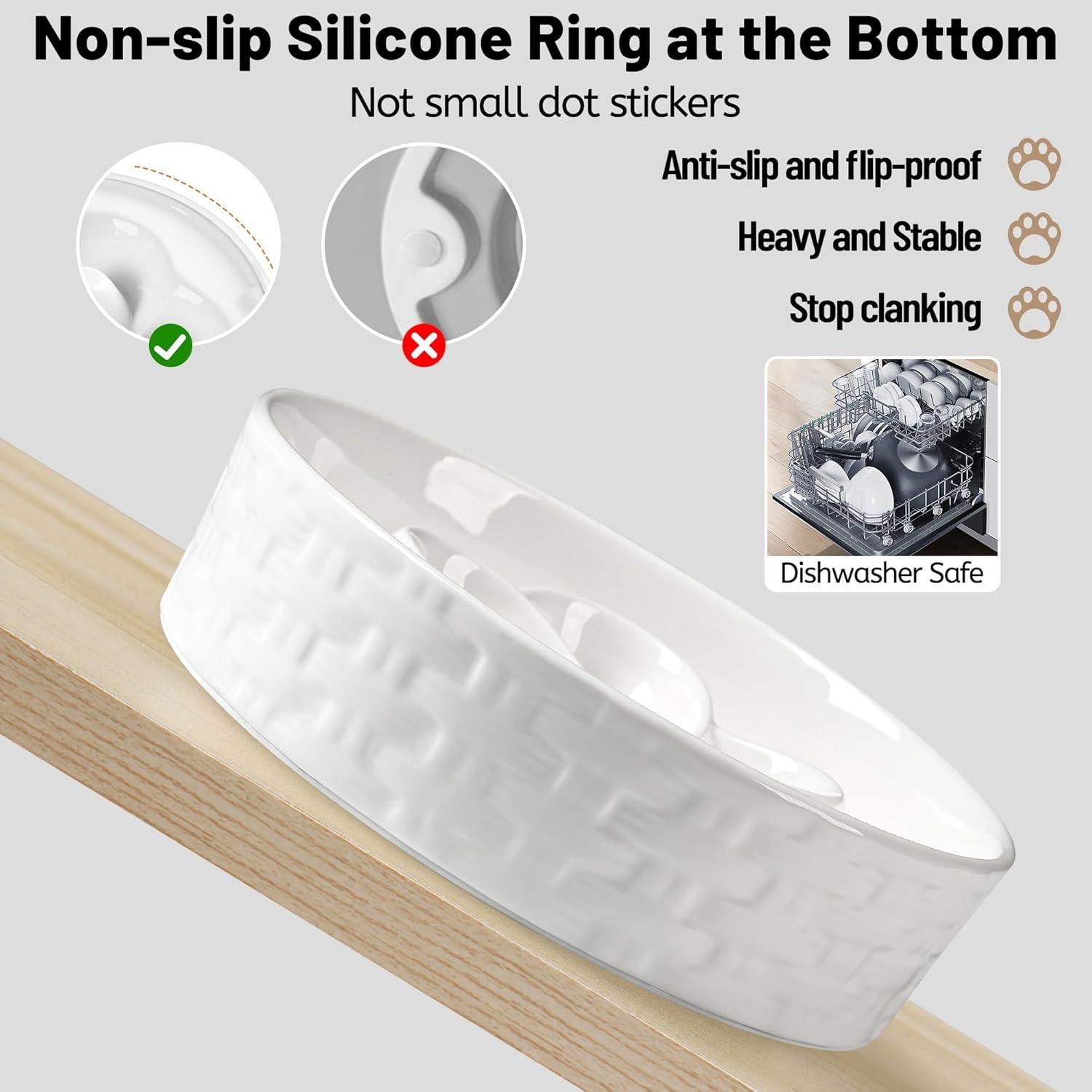 Cuenco de Cerámica Antideslizante para Perros Kitwinney 20.32 cm