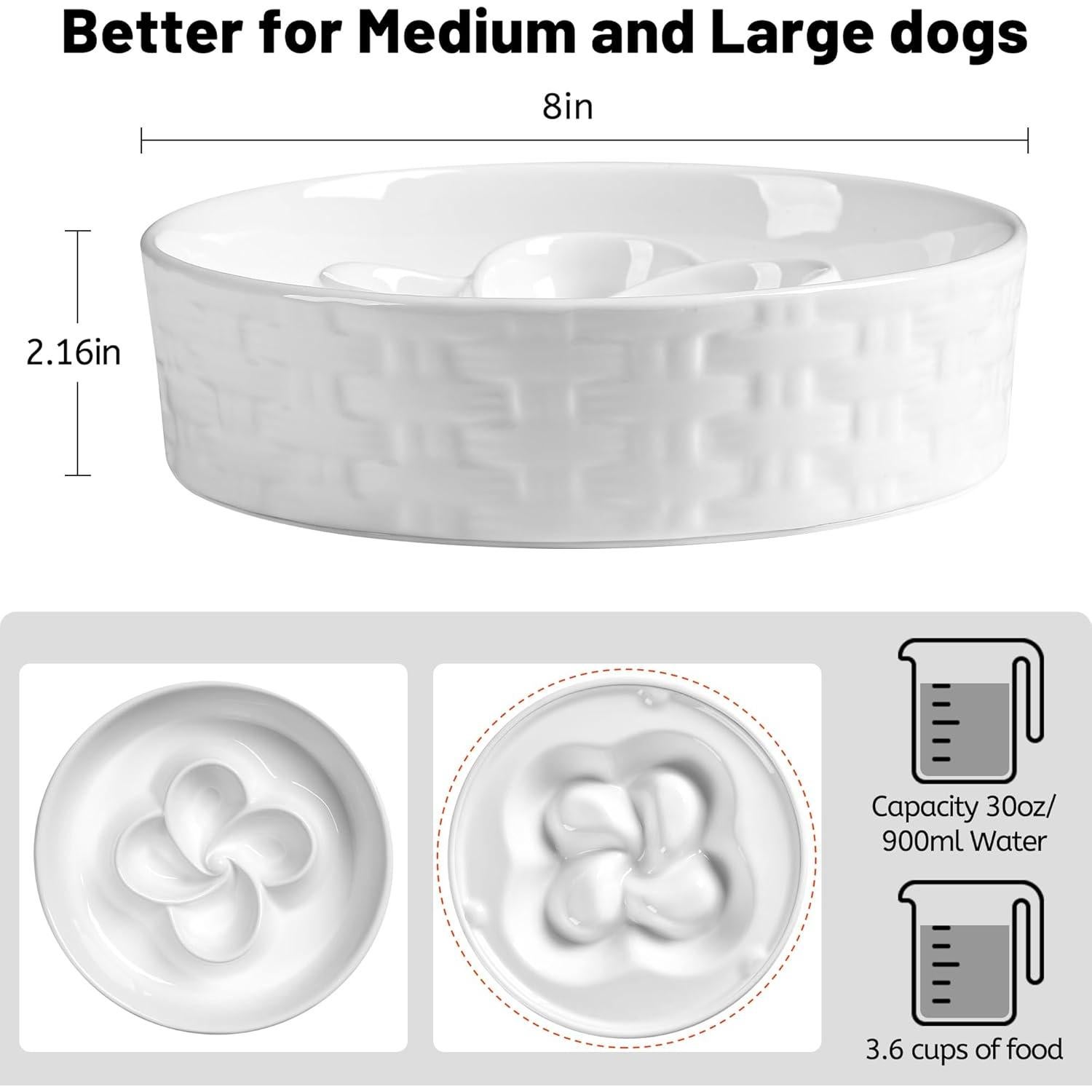 Cuenco de Cerámica Antideslizante para Perros Kitwinney 20.32 cm