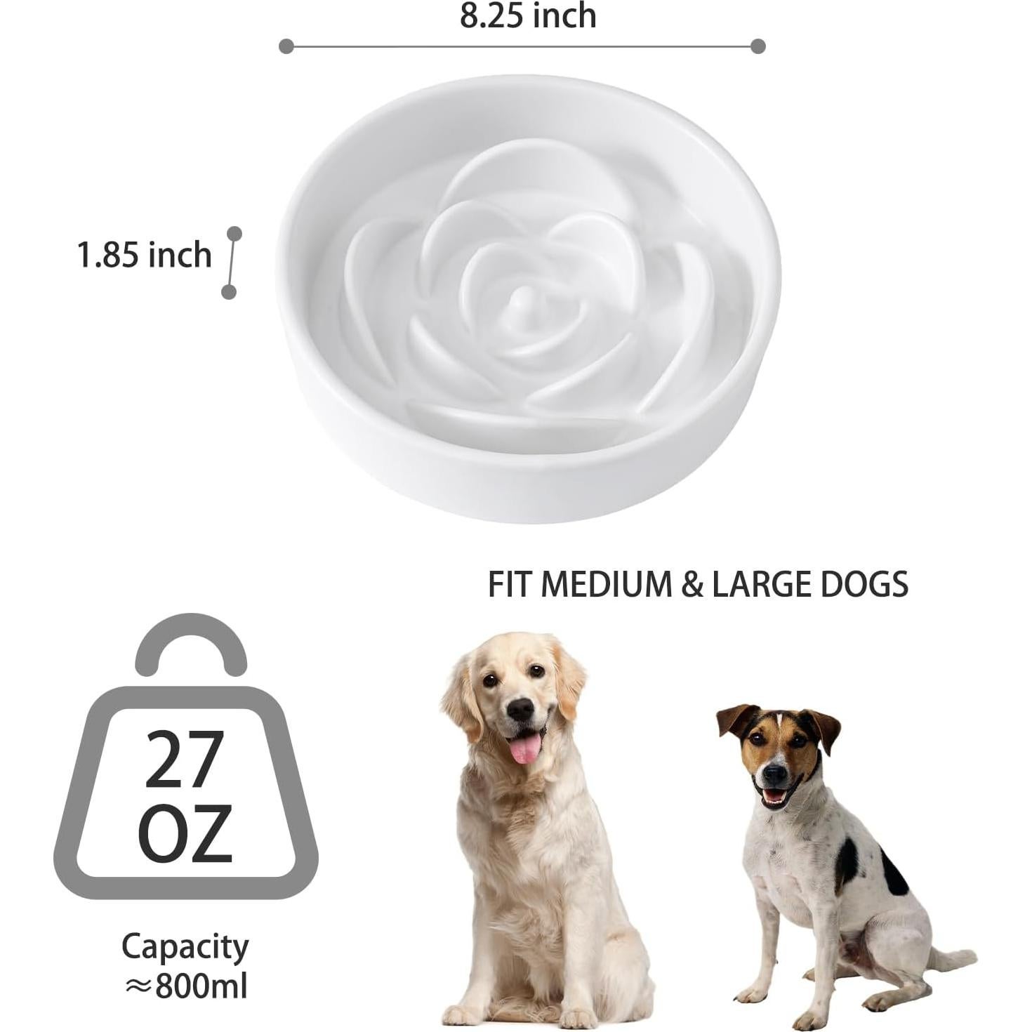 Tazón de Cerámica para Perros Welloyed 21 cm Blanco Antideslizante