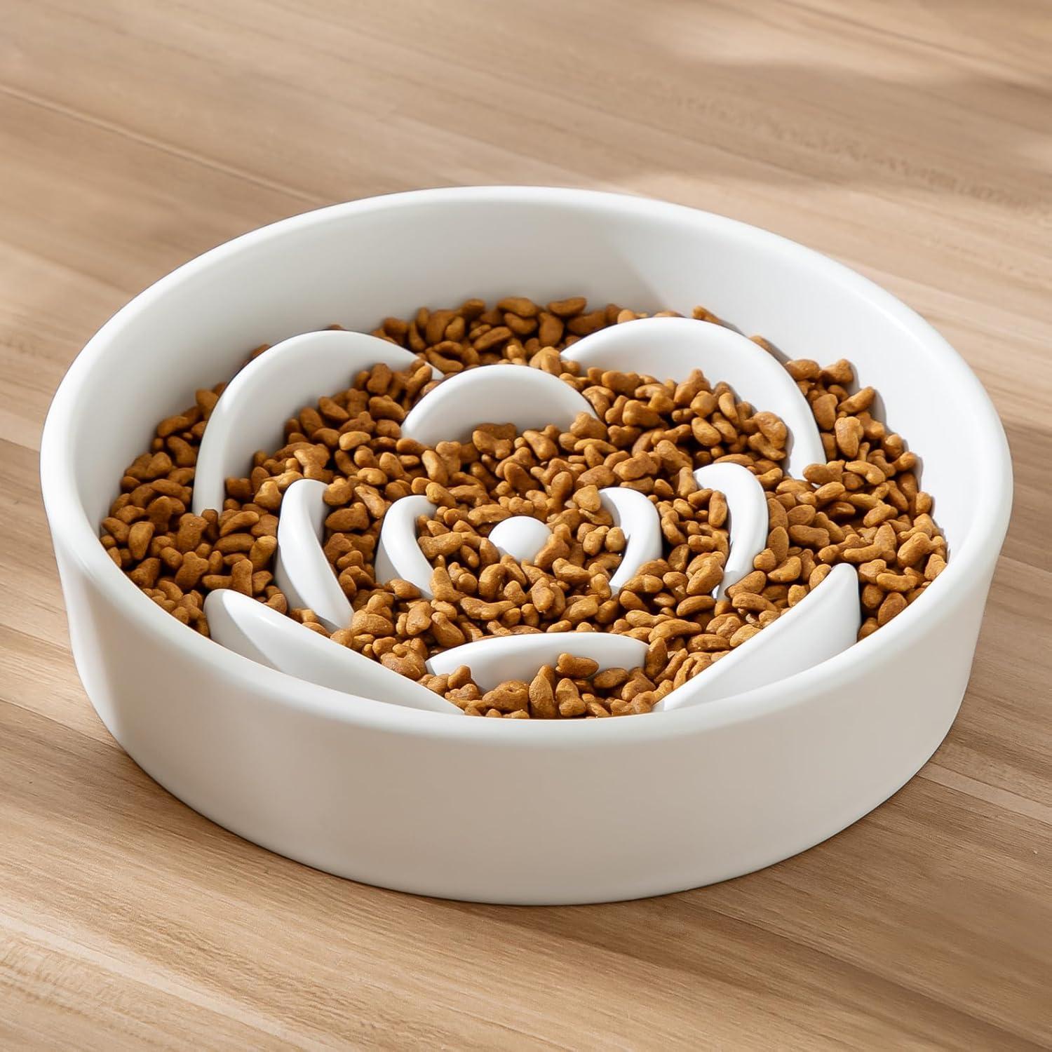 Tazón de Cerámica para Perros Welloyed 21 cm Blanco Antideslizante