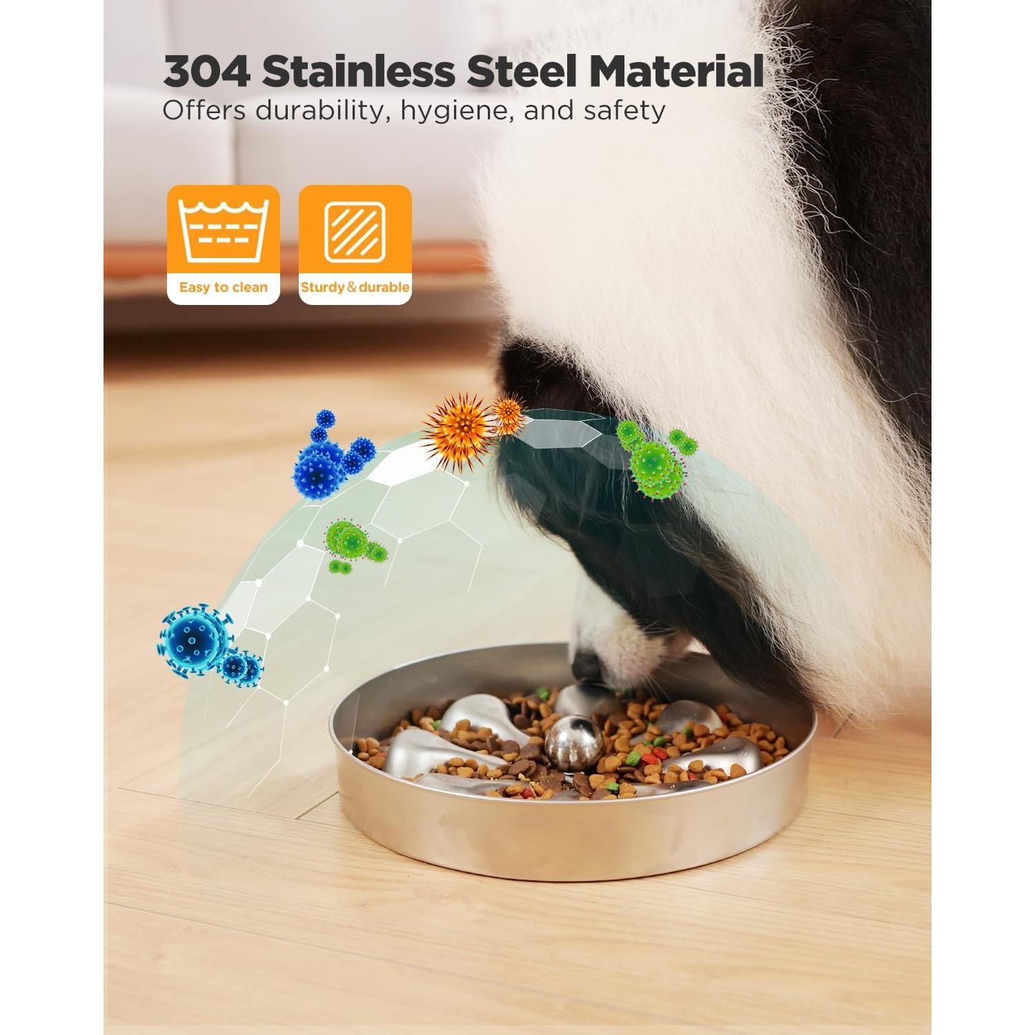 Cuenco de Alimentación Lenta Oiwliur Acero Inoxidable 5 Tazas