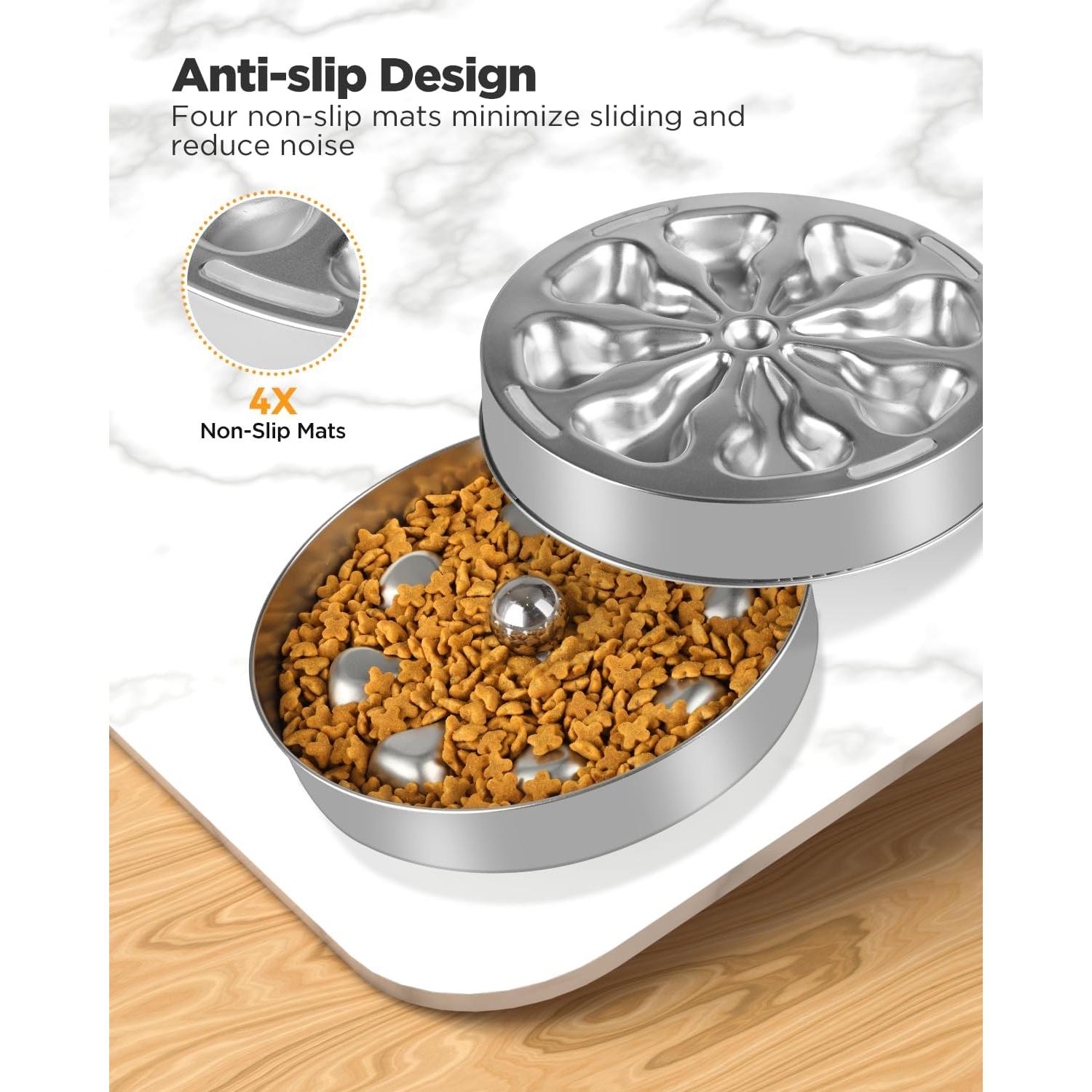 Cuenco de Alimentación Lenta Oiwliur Acero Inoxidable 5 Tazas