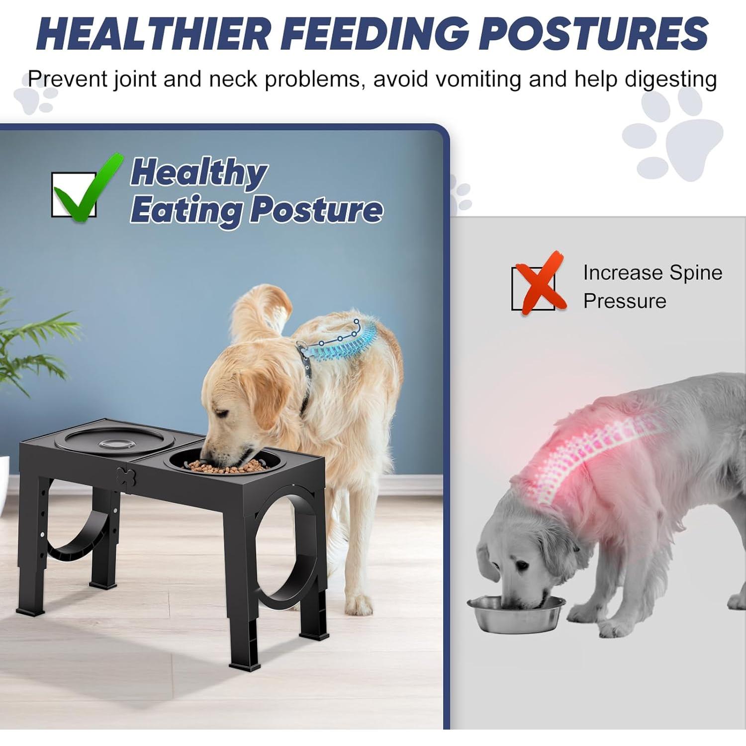 Soporte Elevado para Cuencos de Perro XIAZ Ajustable 4 Alturas