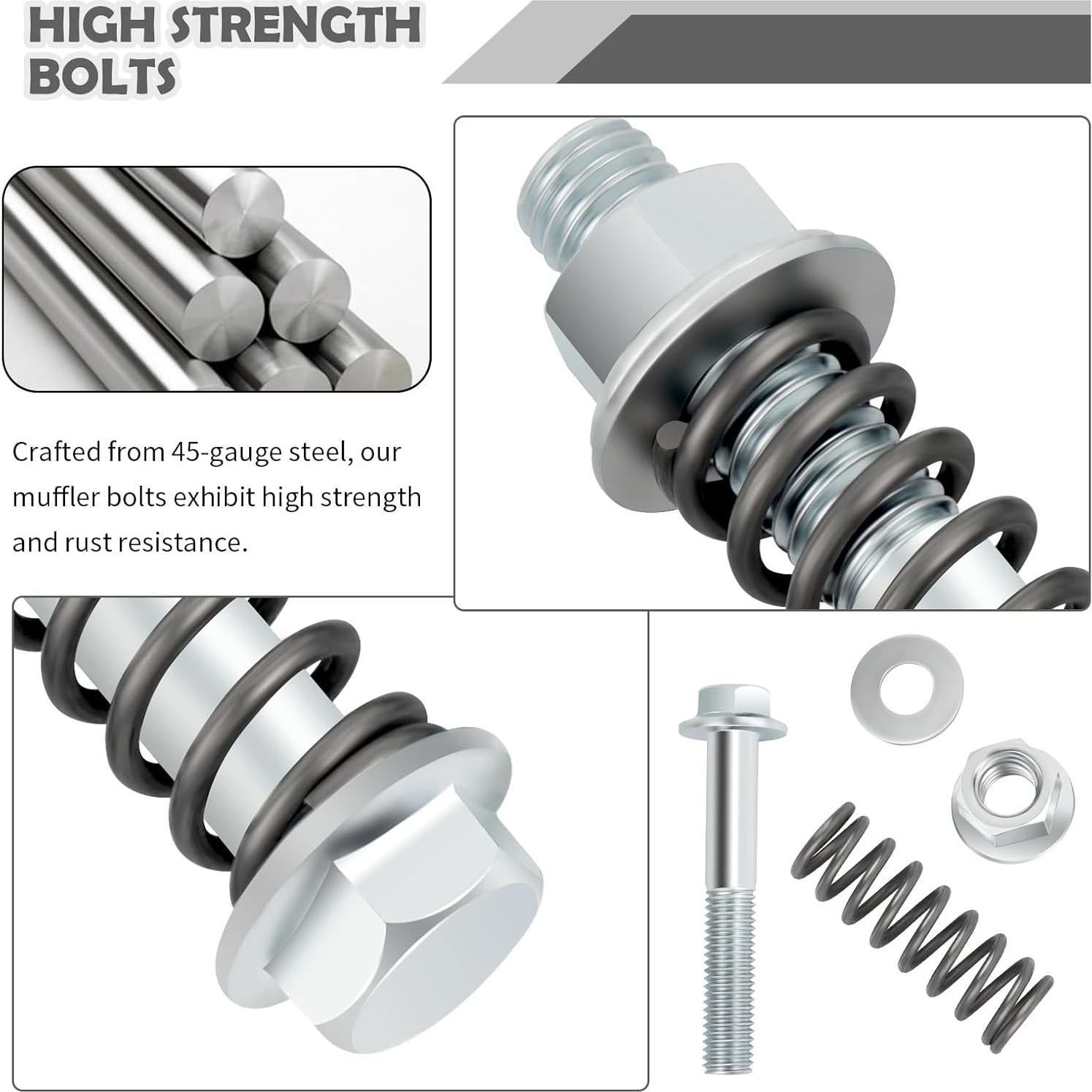 Kit de Tornillos de Escape YGDMD M10x1.25 con Resortes