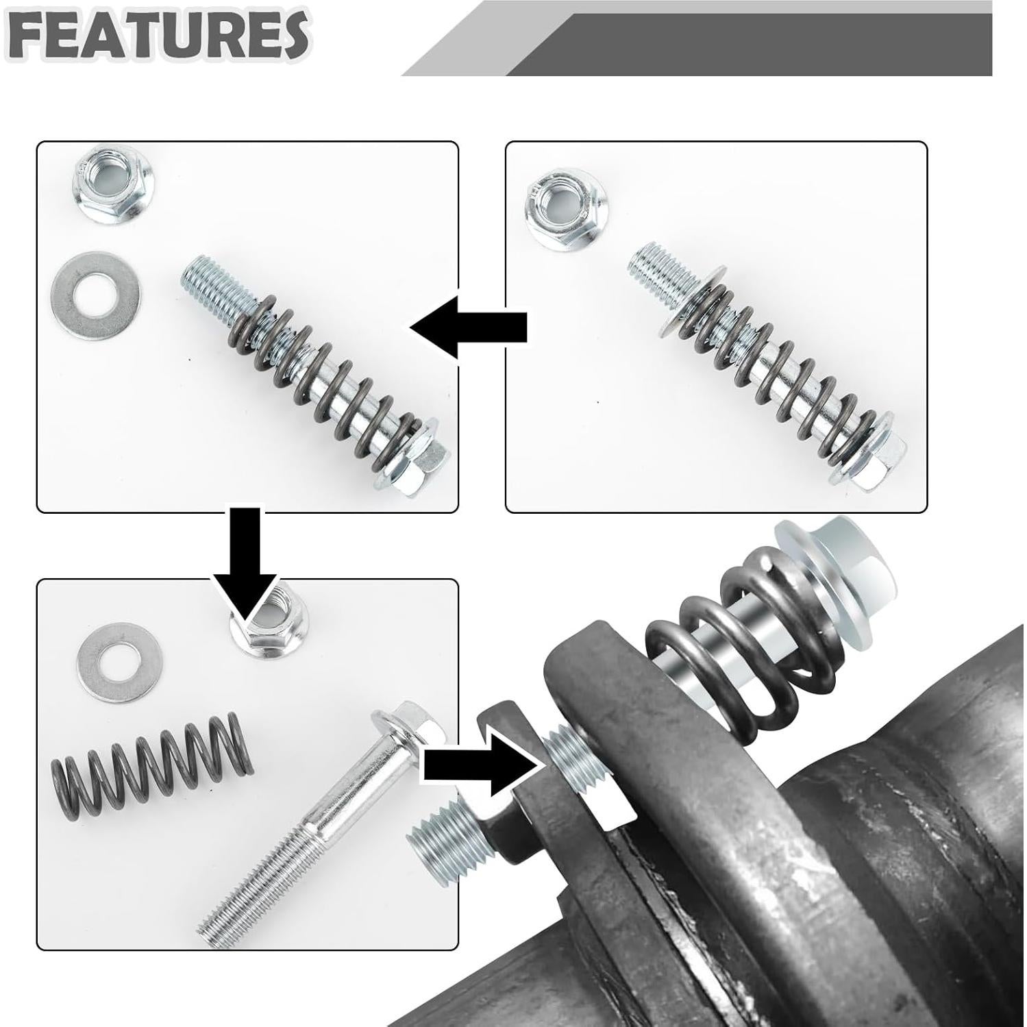 Kit de Tornillos de Escape YGDMD M10x1.25 con Resortes