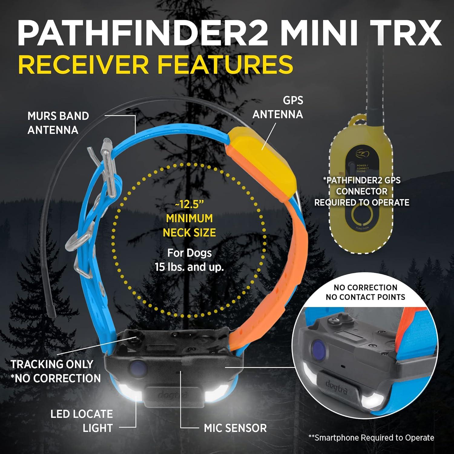 Receptor GPS Dogtra Pathfinder 2 Mini TRX para Perros Azul