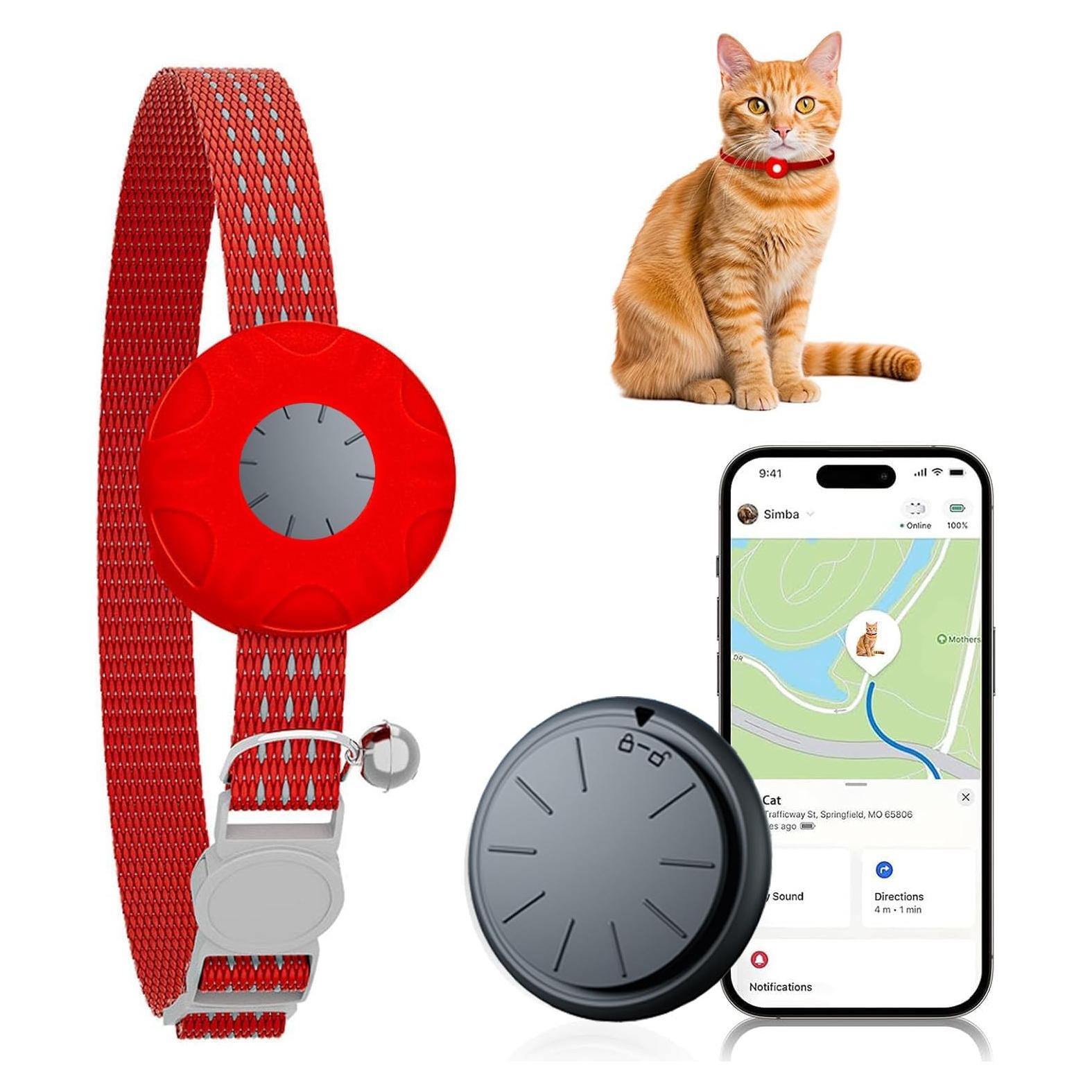 Rastreador GPS para Gatos HONGTOP H, Collar Impermeable iOS