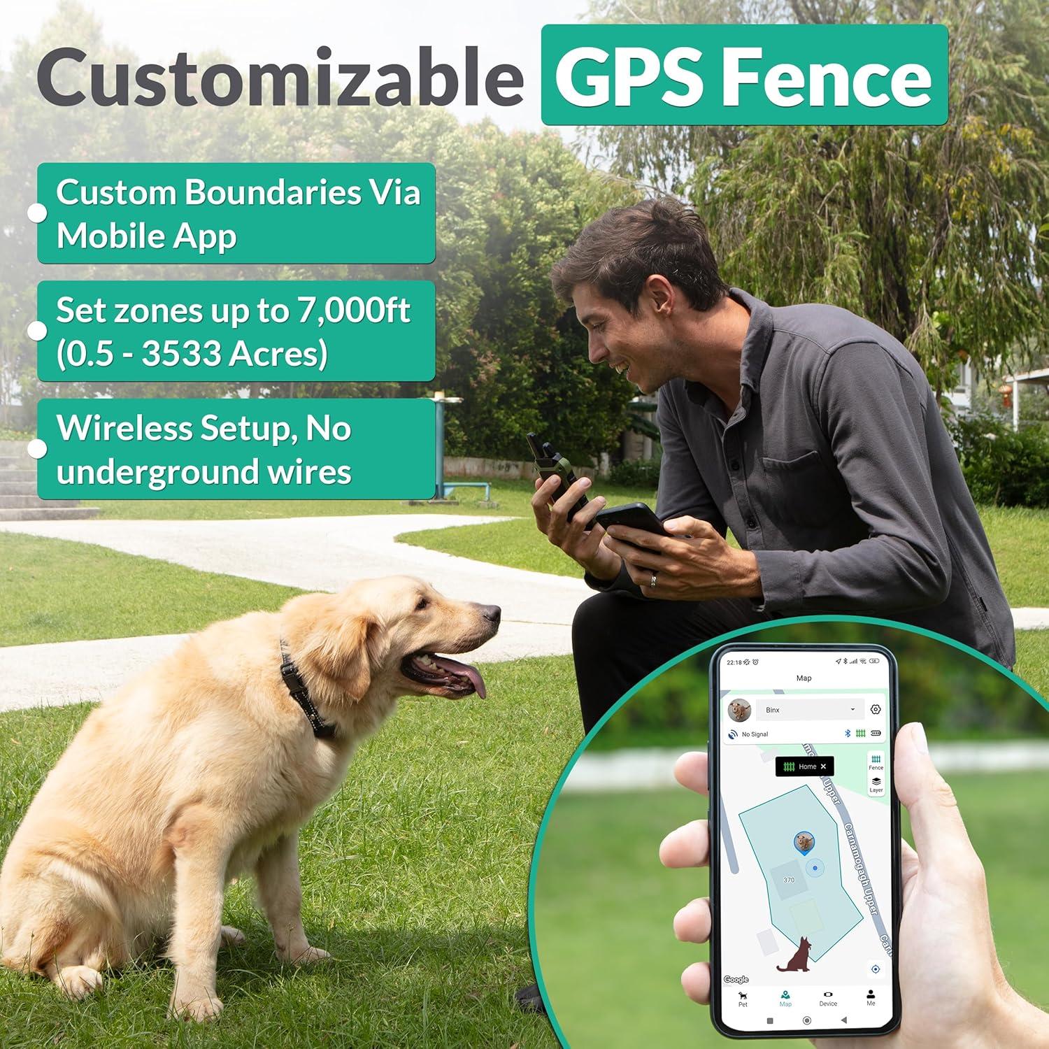 Sistema de Cerca Inalámbrica GPS para Perros Quanzhou - Collar con 4 Modos de Entrenamiento