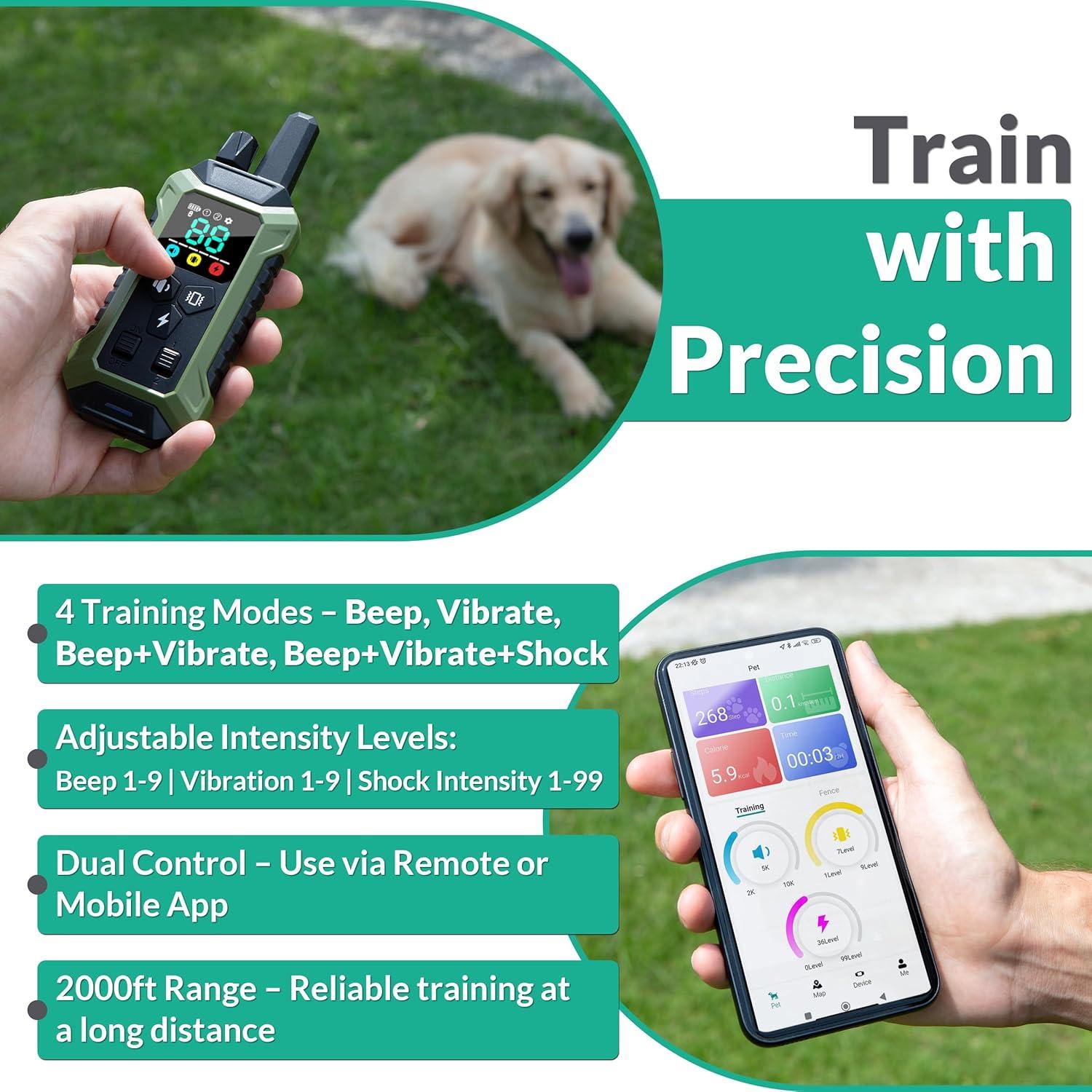 Sistema de Cerca Inalámbrica GPS para Perros Quanzhou - Collar con 4 Modos de Entrenamiento