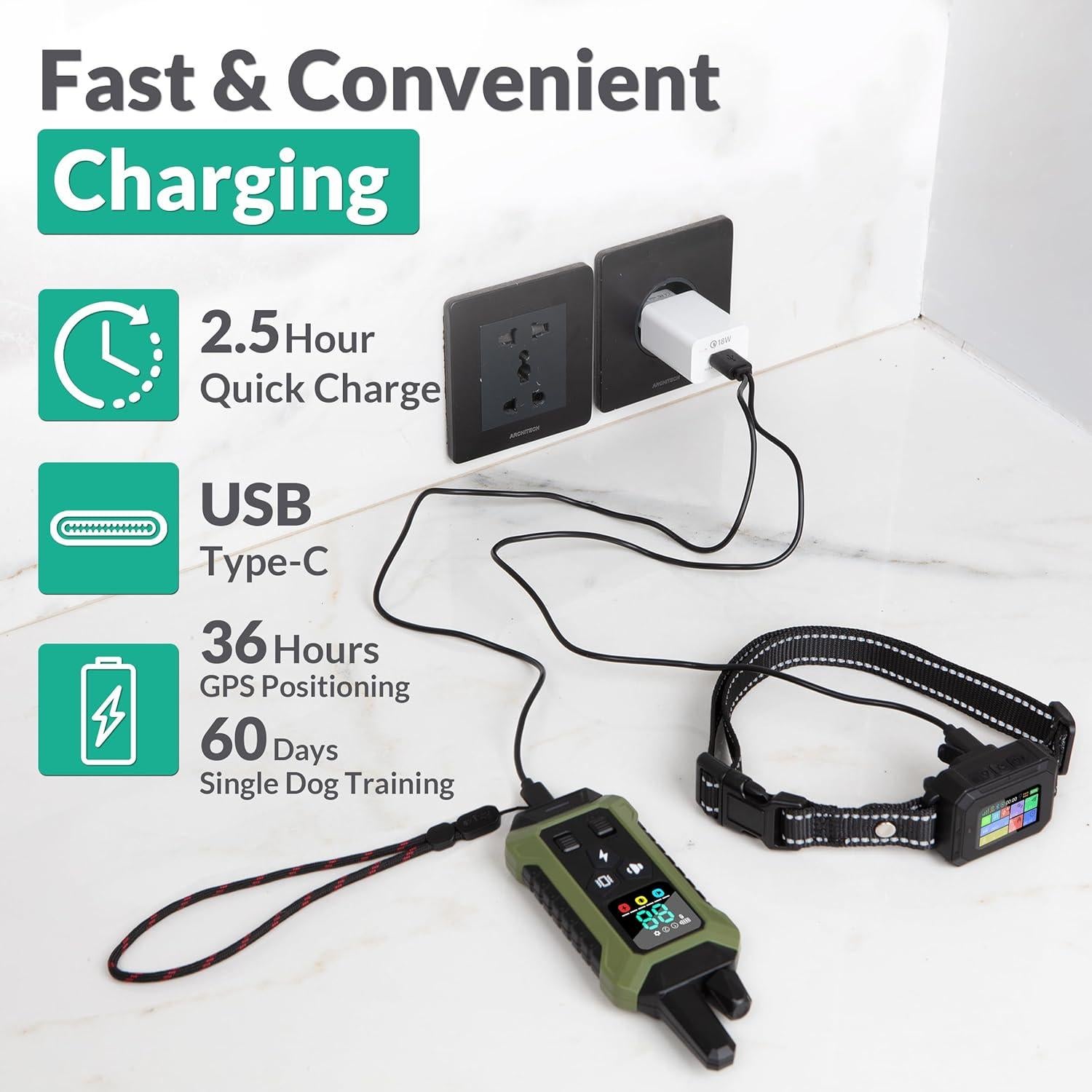 Sistema de Cerca Inalámbrica GPS para Perros Quanzhou - Collar con 4 Modos de Entrenamiento