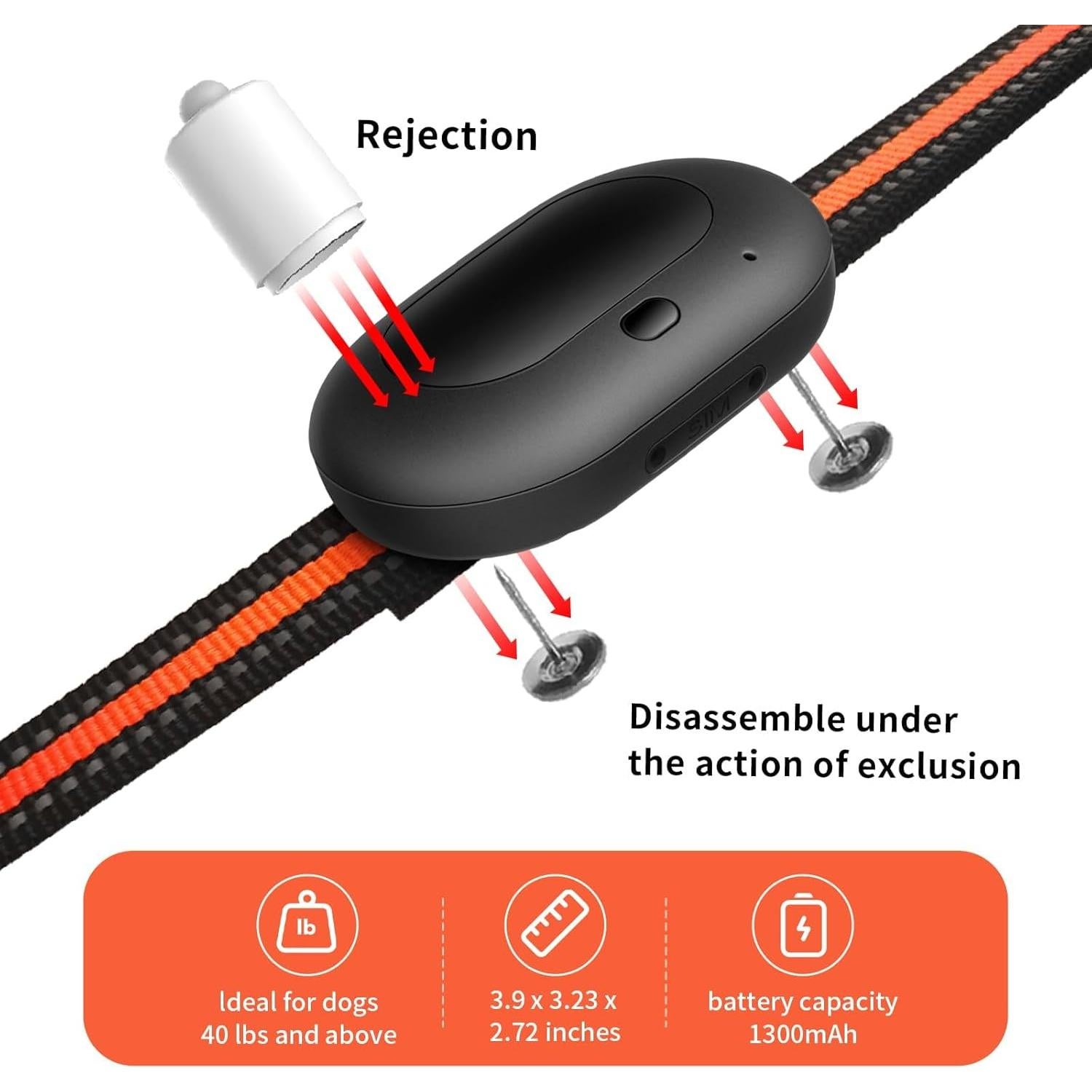 Rastreador GPS 4G Fajocru para Perros Grandes - Impermeable, Luz LED