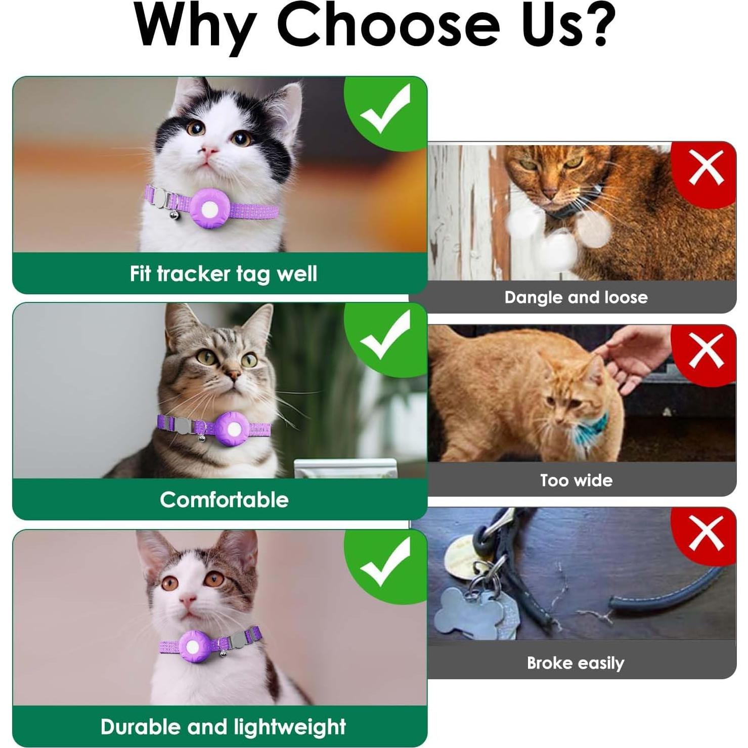 Rastreador GPS para Gatos ZFSJTAG, Ligero y Sin Cuota Mensual